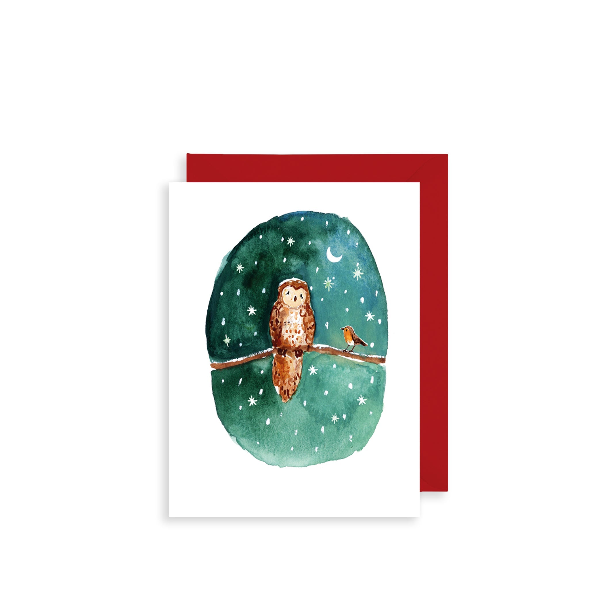 Owl & Robin Bijou Mini Christmas Card