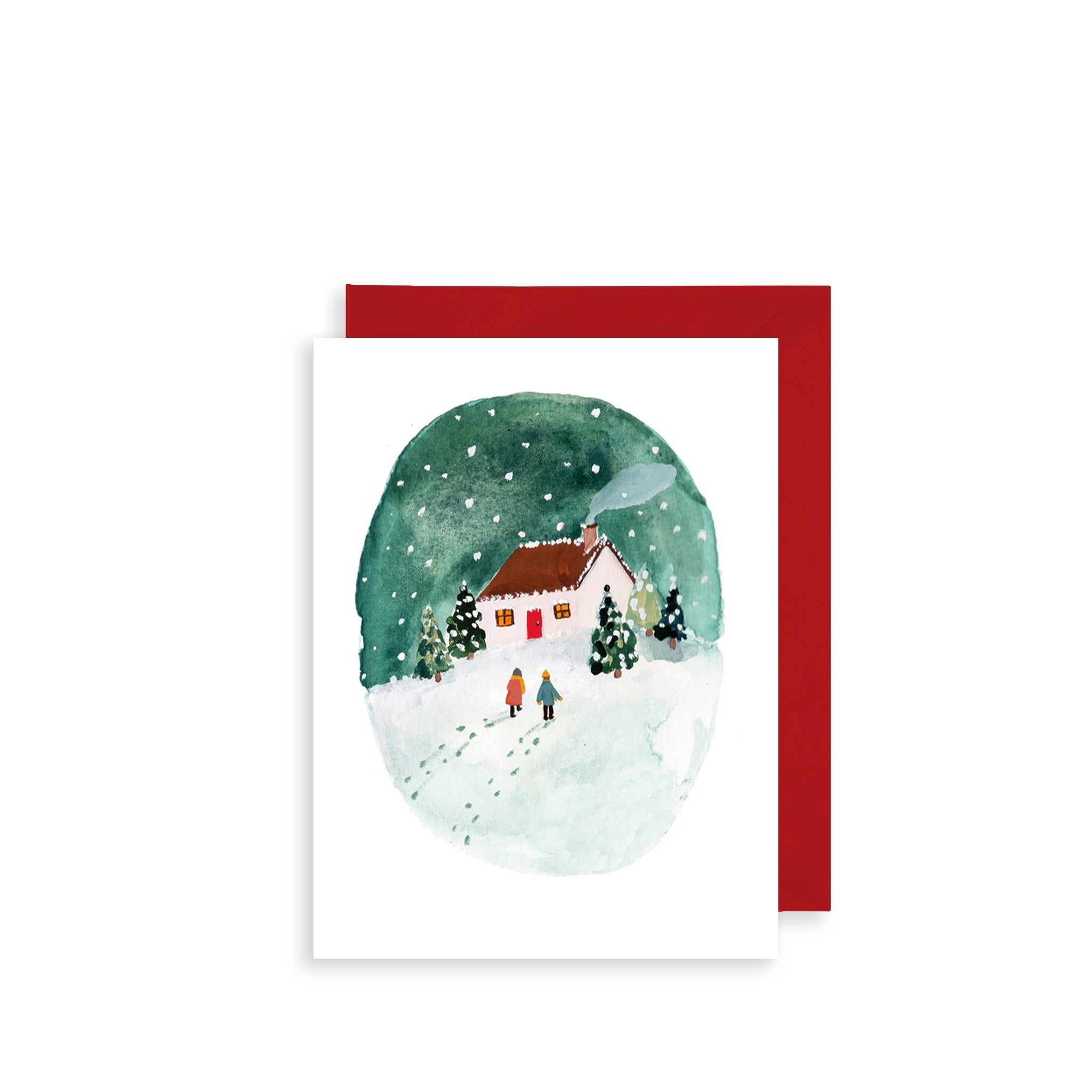 Snowy Winter Home Bijou Mini Christmas Card