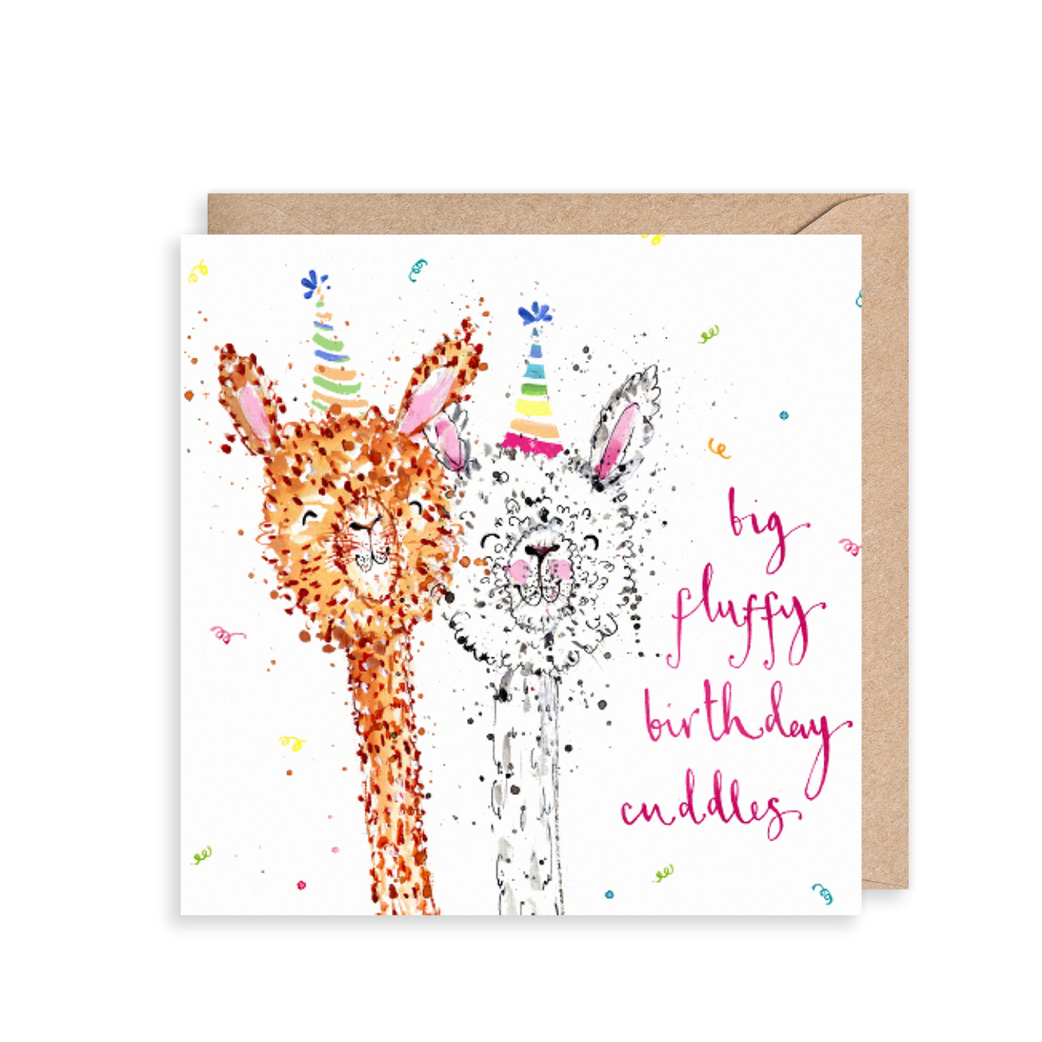 Fluffy Alpacas Birthday Card