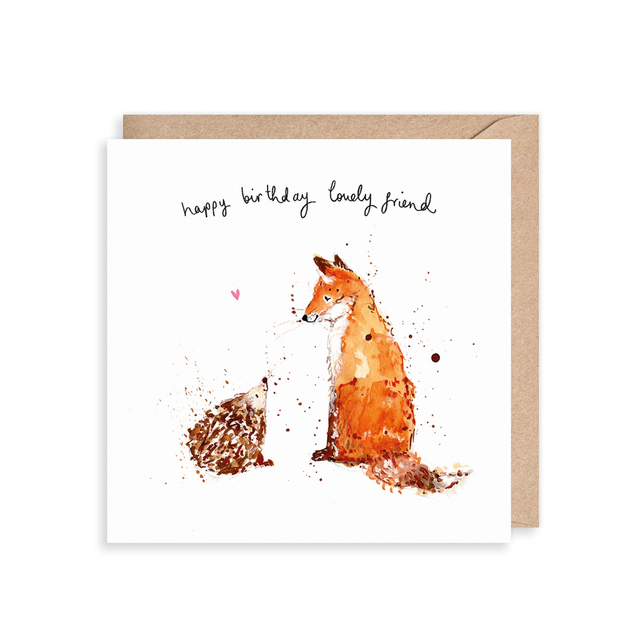 Hedgehog and Fox Friend Birthday Card