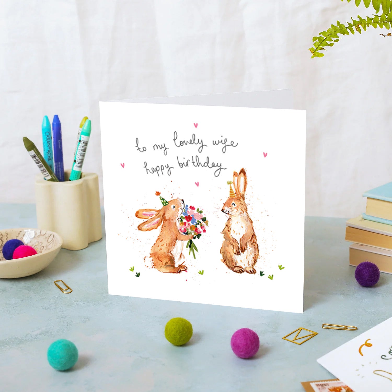 Bunnies To My Lovely Wife Birthday Card