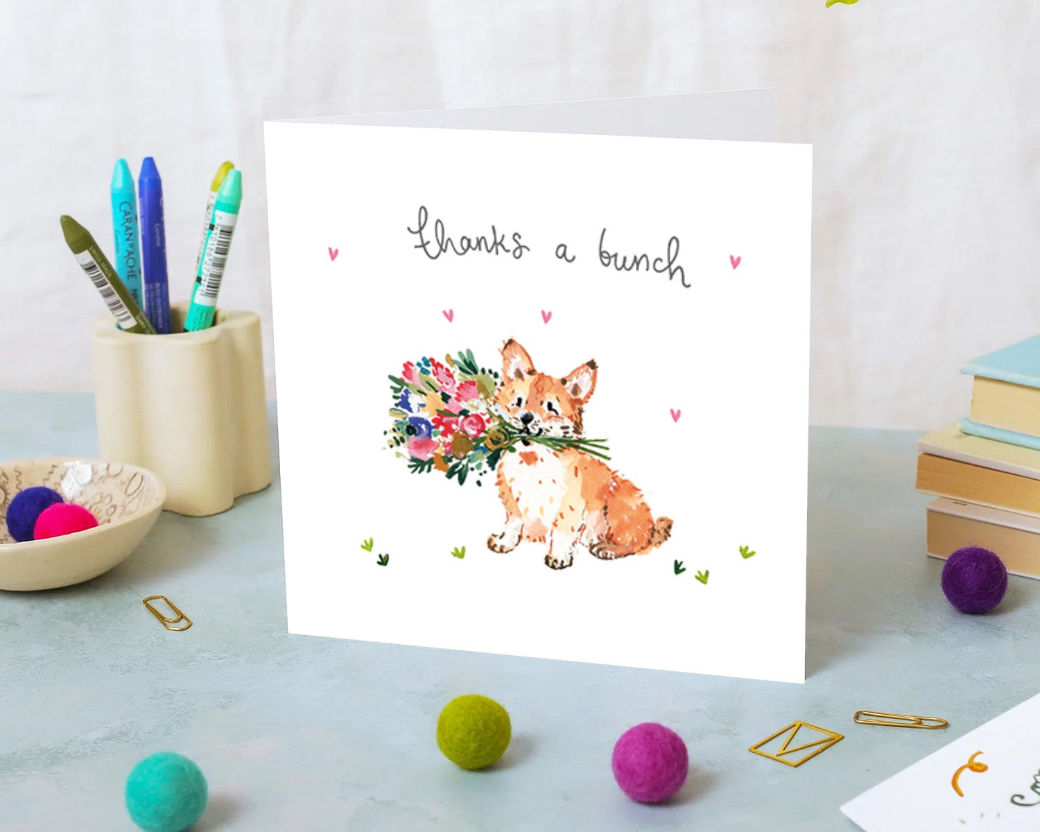 Corgi Thanks A Bunch Thank You Card