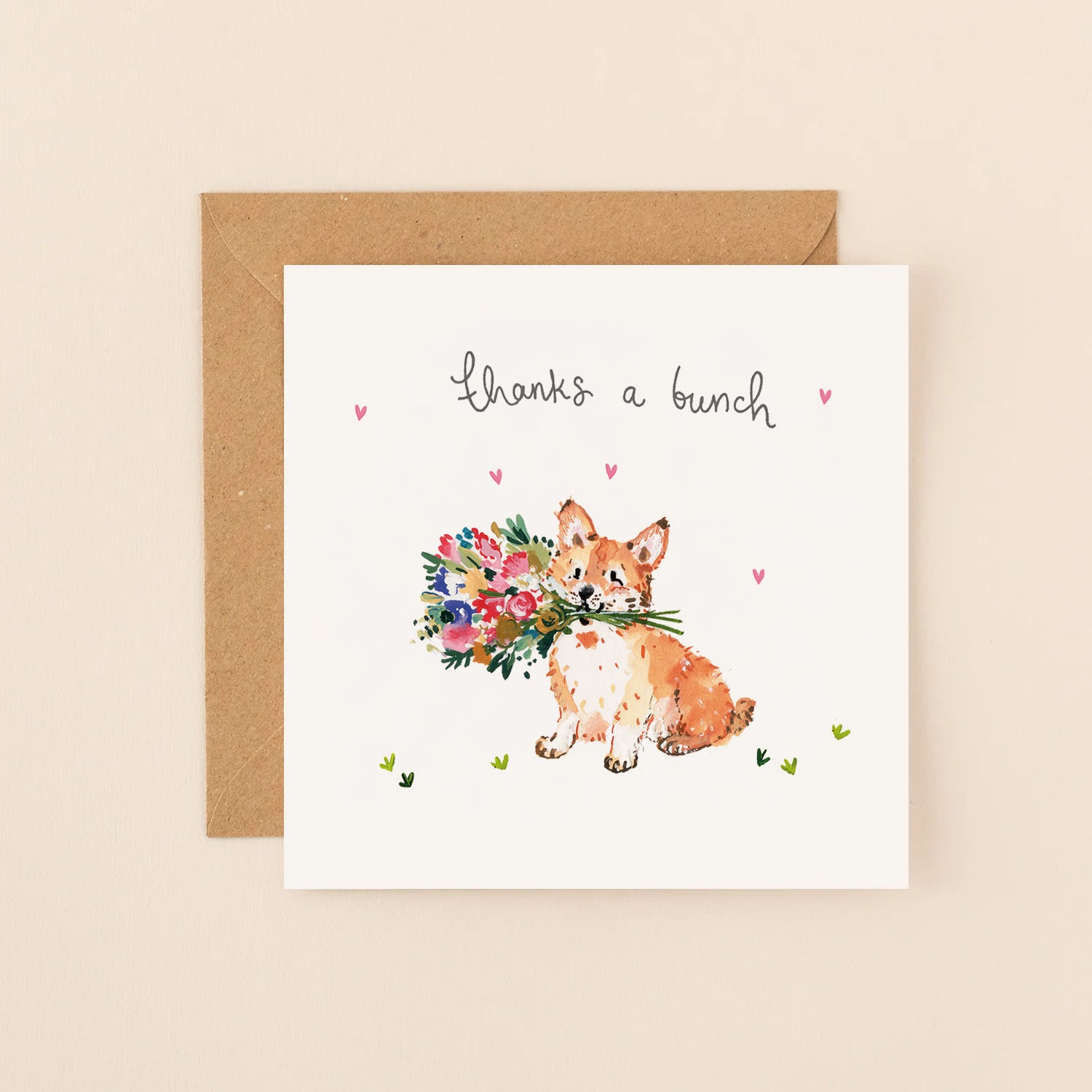 Corgi Thanks A Bunch Thank You Card