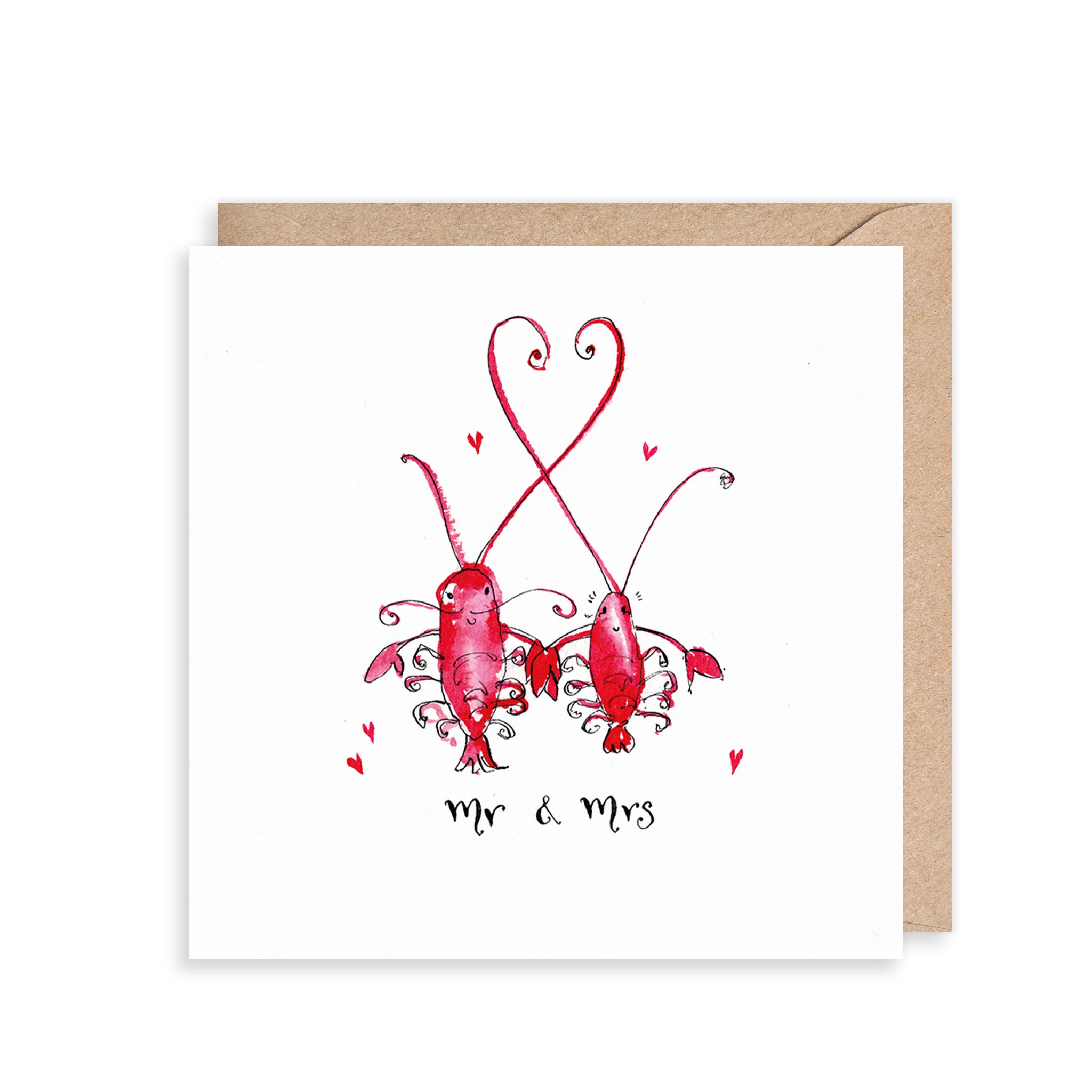 Lobsters Mr and Mrs Wedding Card