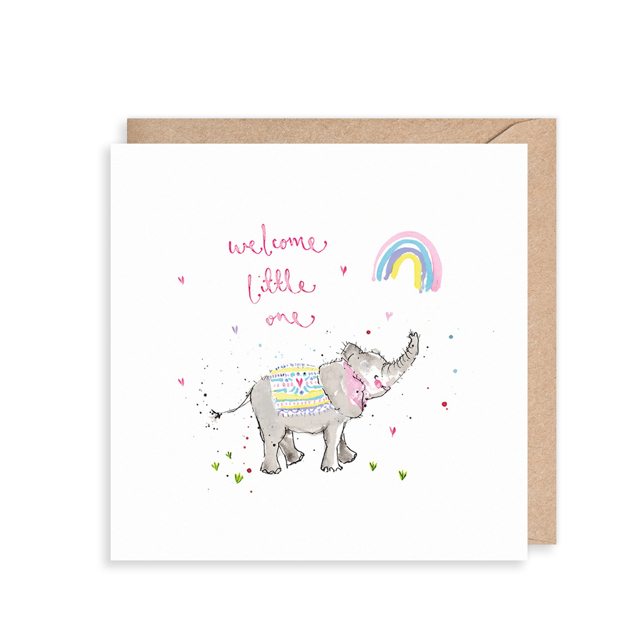 Elephant New Baby Girl Card