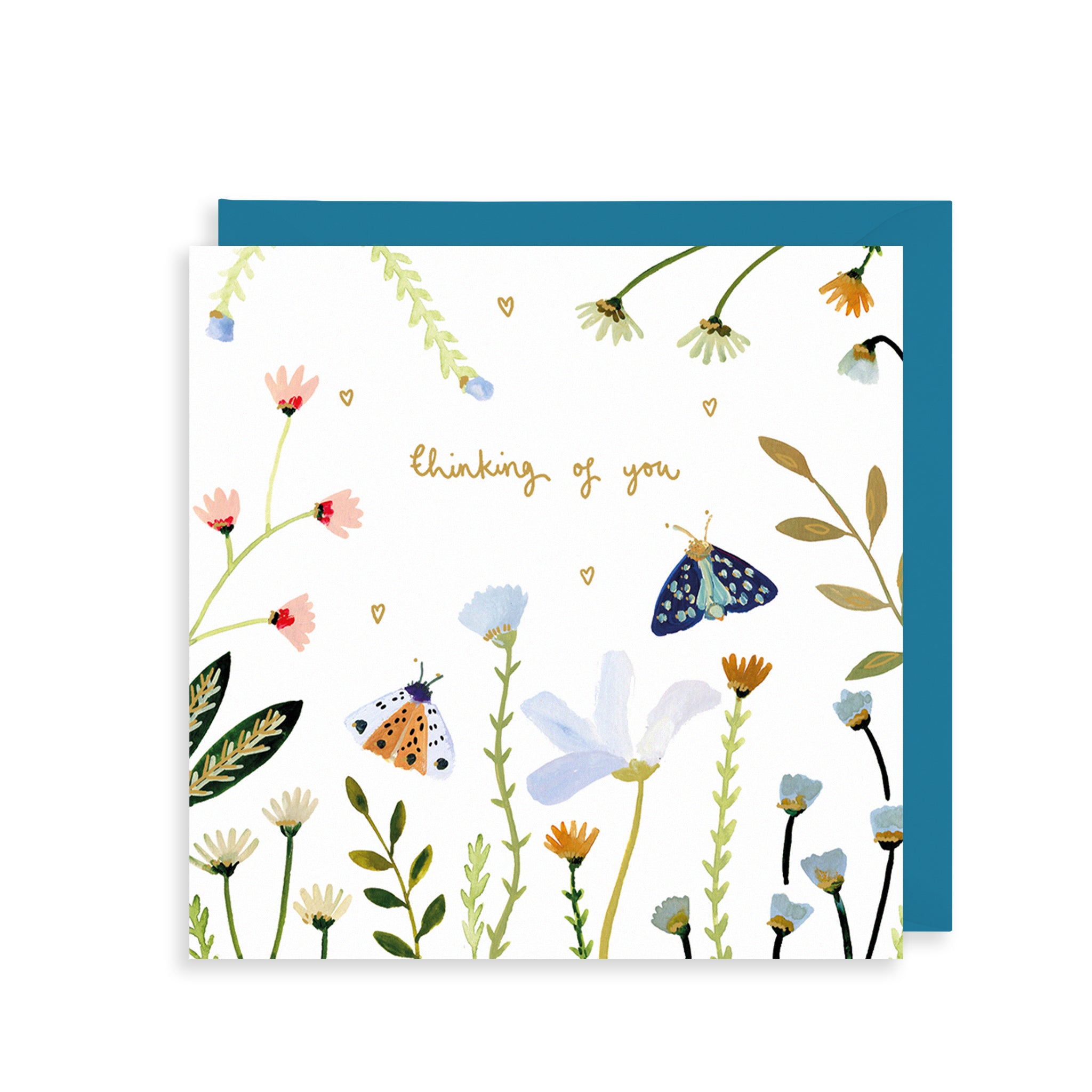 Moths and Flowers Thinking of You Card