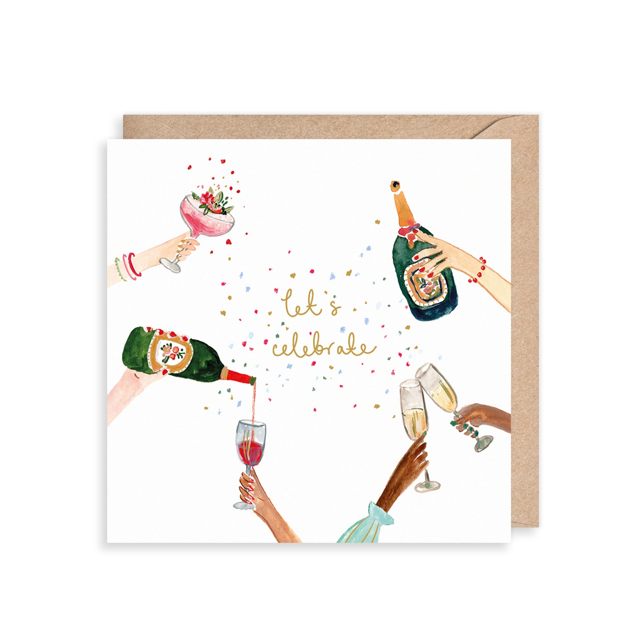 Champagne and Cocktails Celebration Card