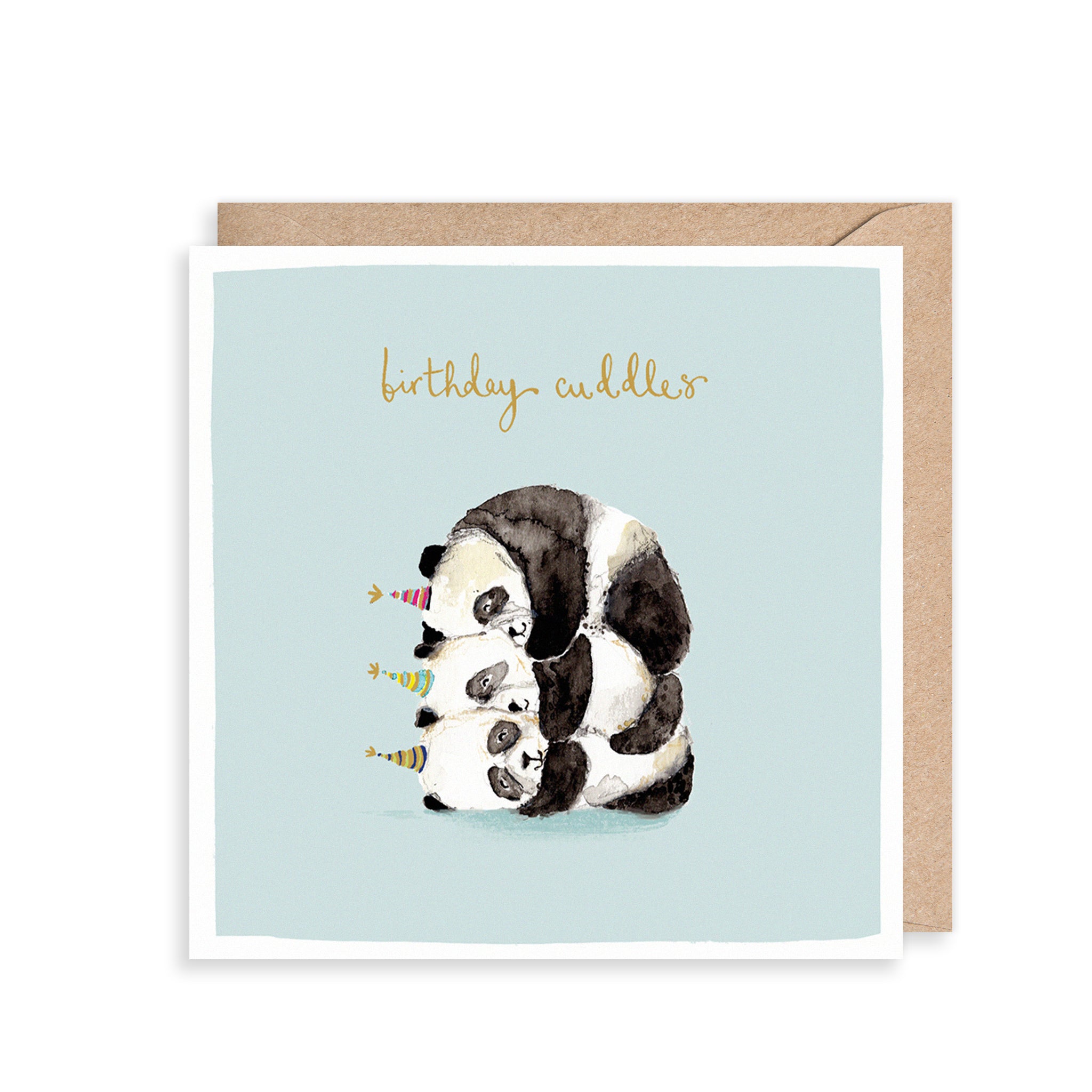 Pandas Cuddles Birthday Card