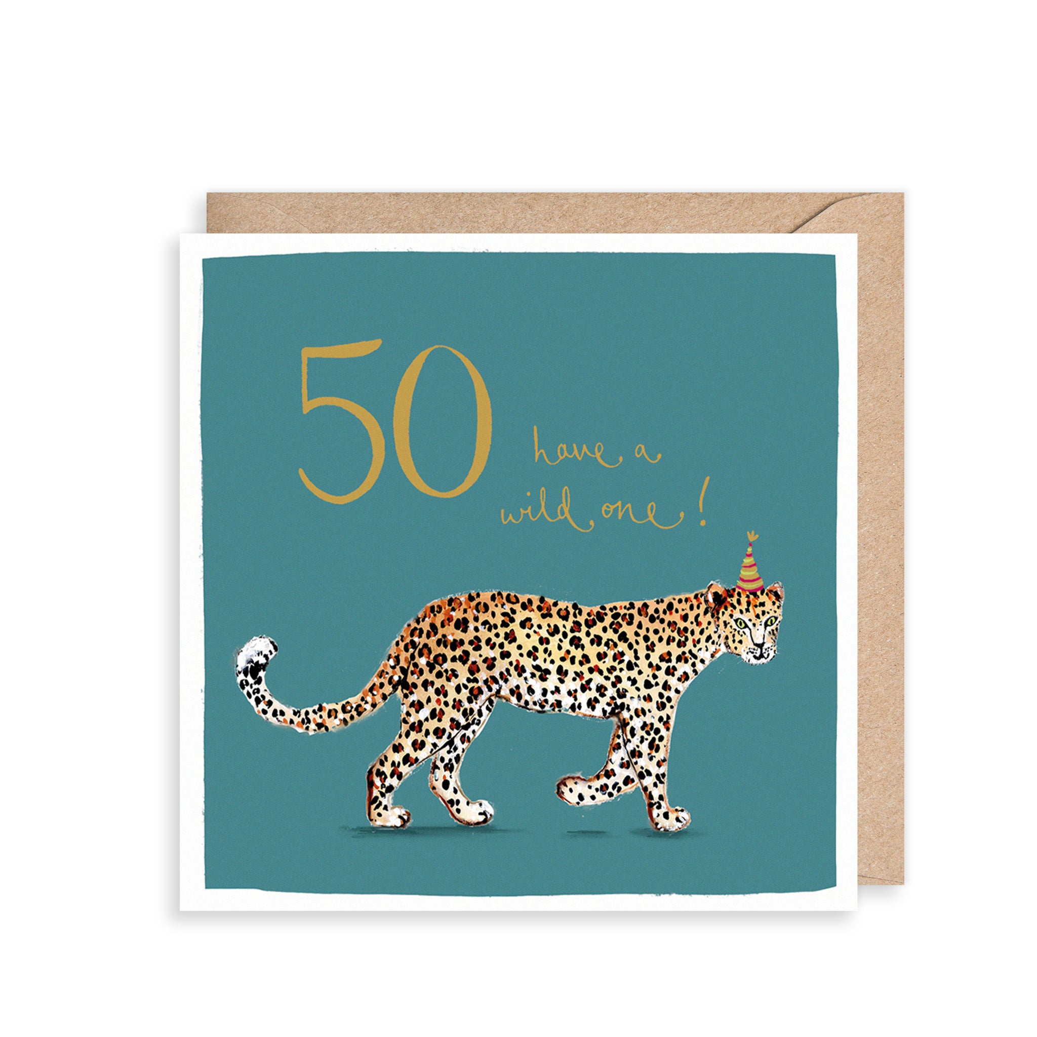 Leopard 50th Birthday Card