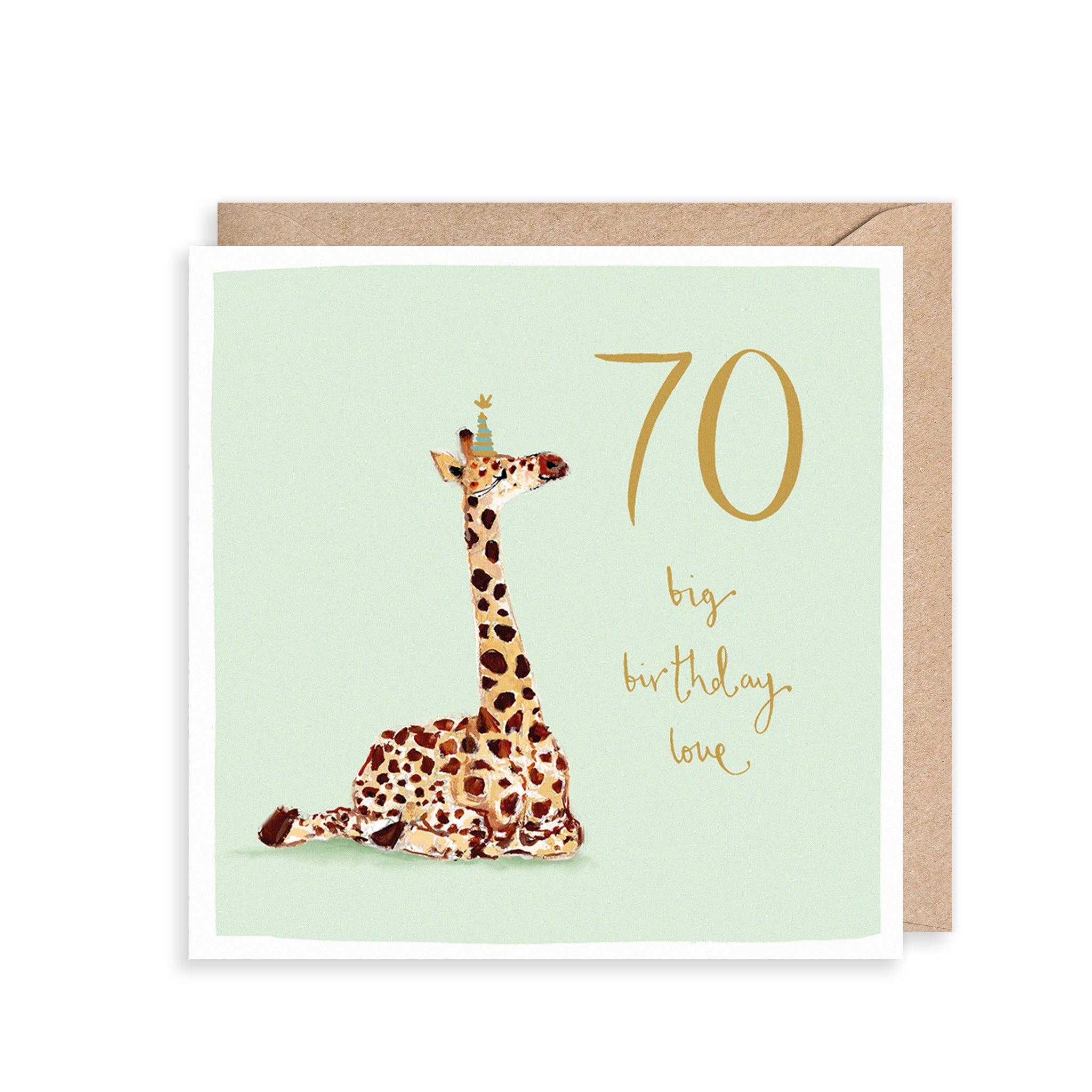 Giraffe 70th Birthday Card