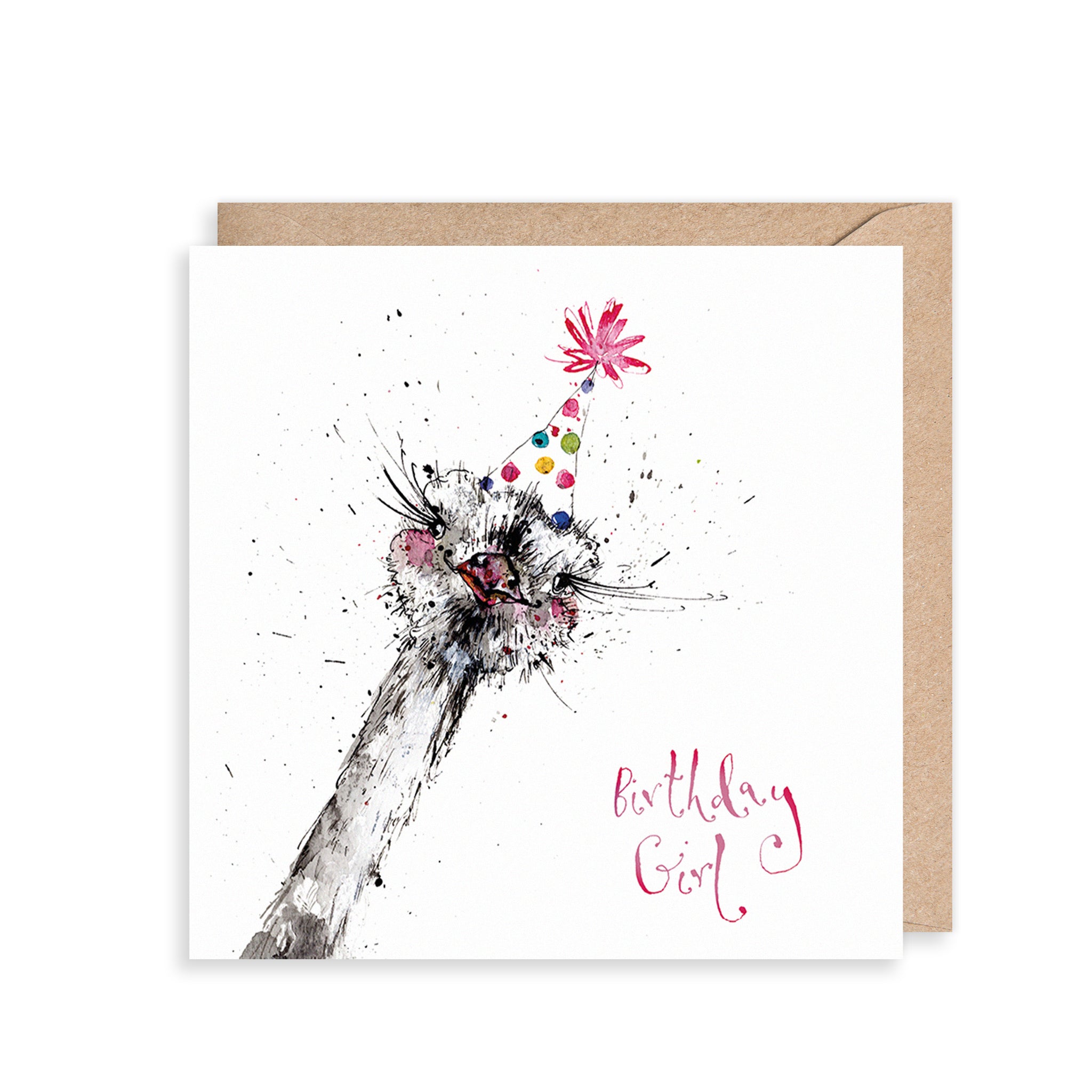 Ostrich Birthday Girl Birthday Card