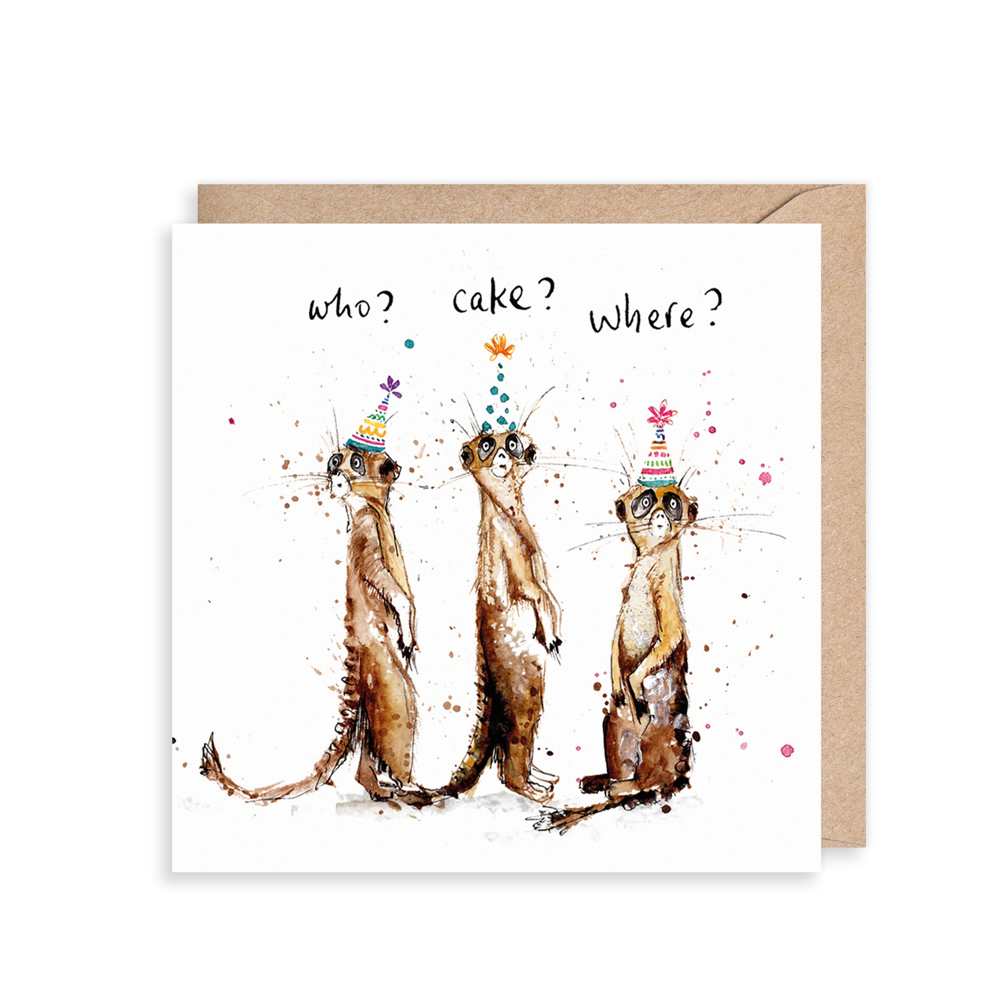 Three Meerkats Birthday Card