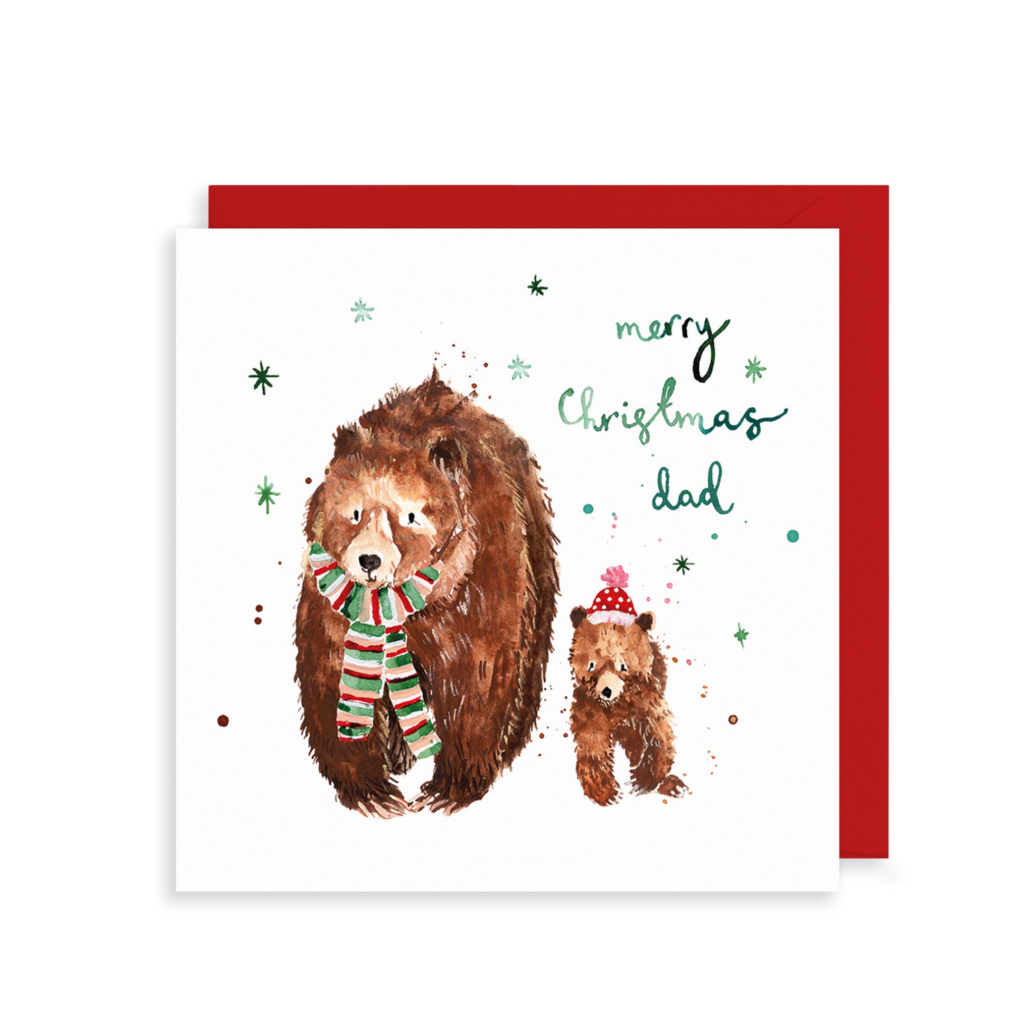 Dad Brown Bears Christmas Card