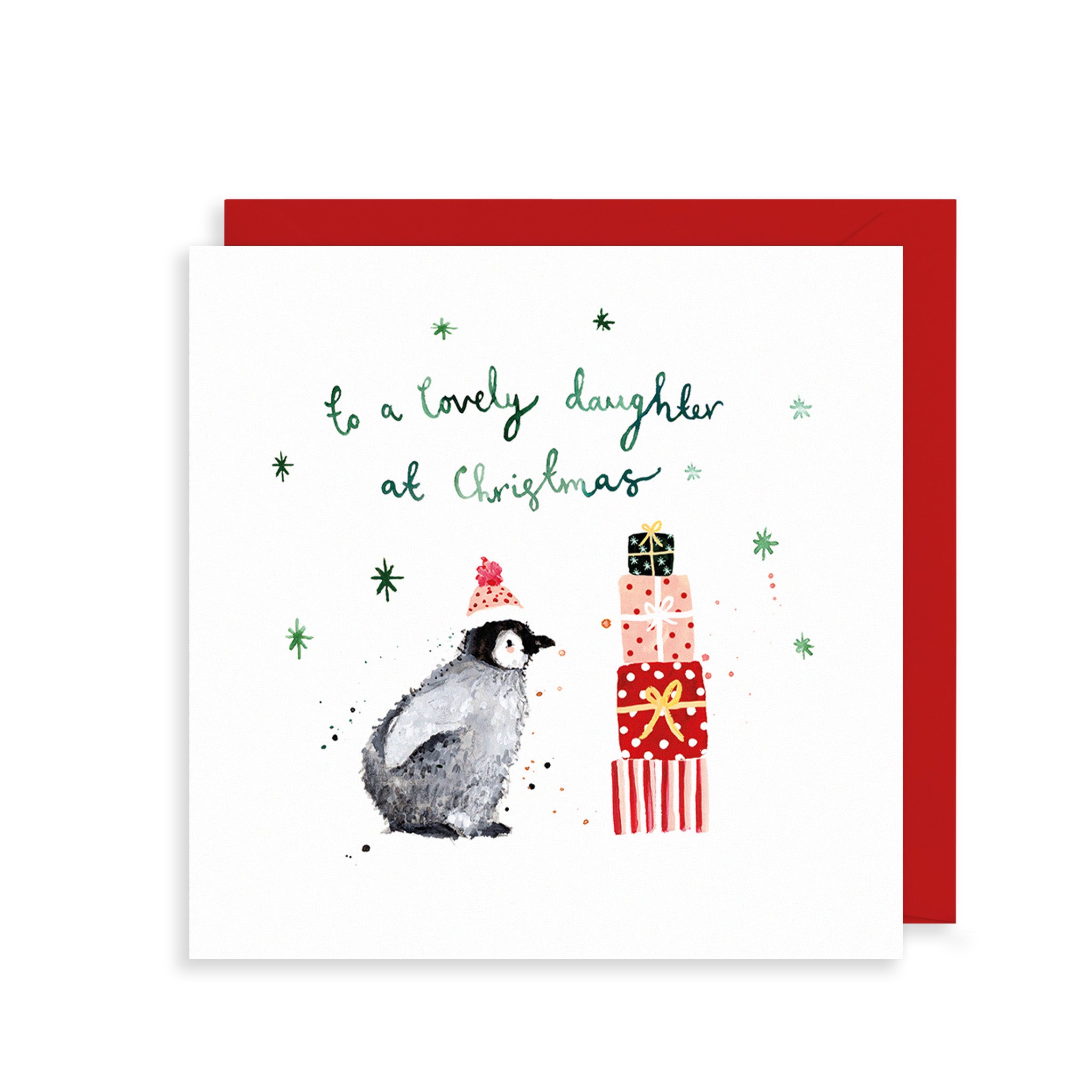 Penguin Lovely Daughter Christmas Card