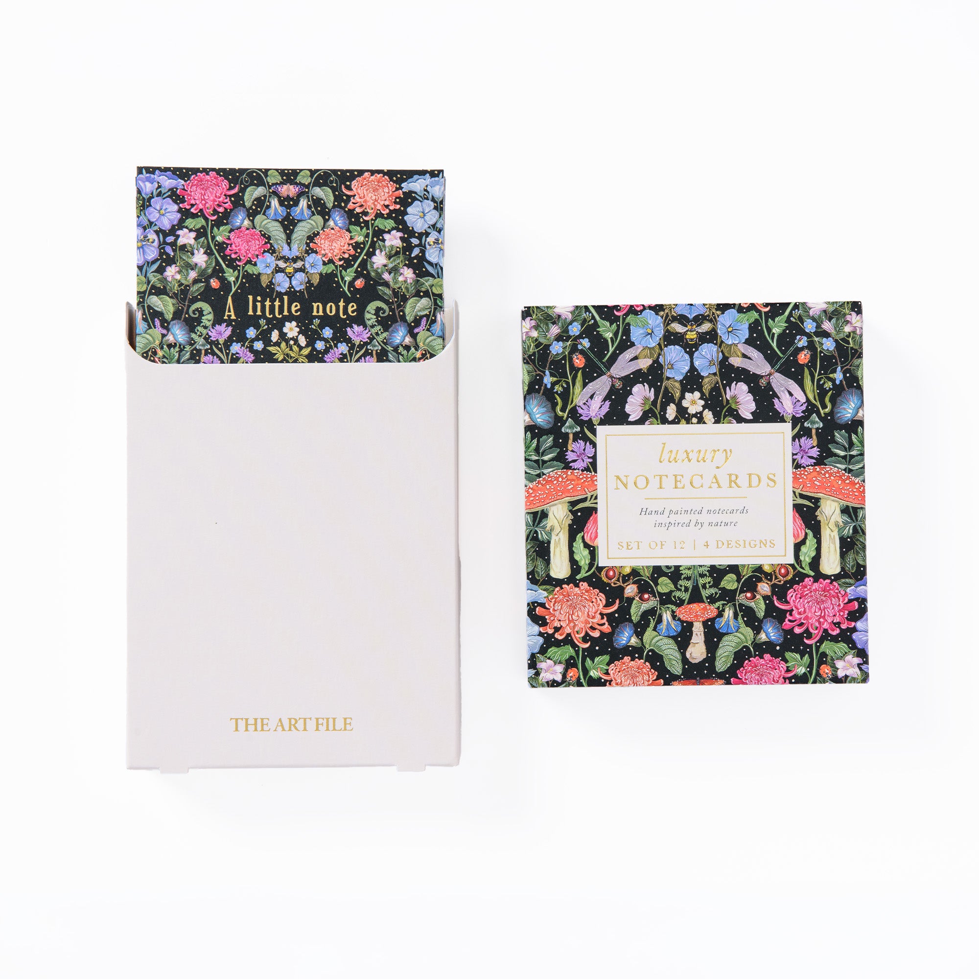 12 Luxury Notecard Box - Midnight Bloom