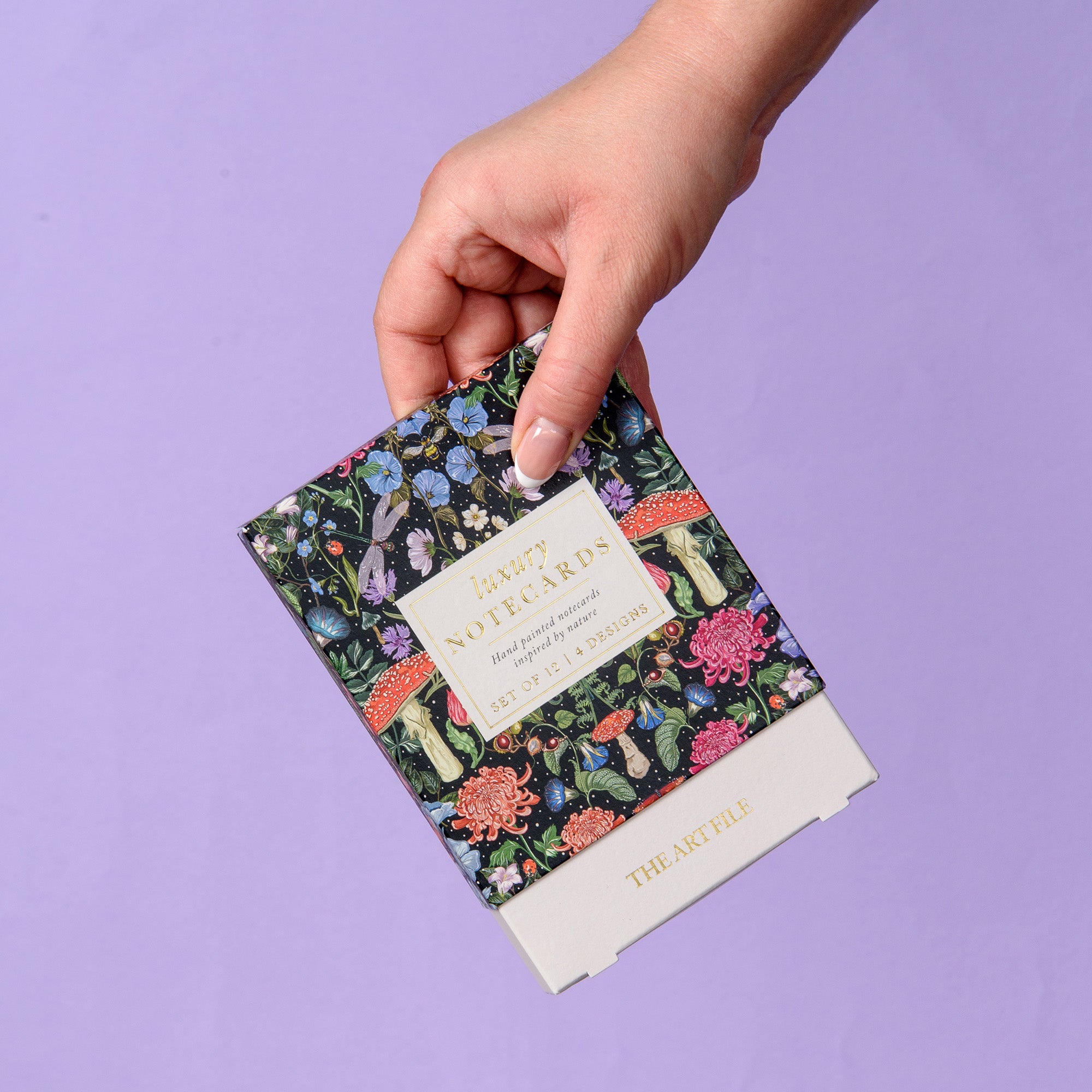 12 Luxury Notecard Box - Midnight Bloom