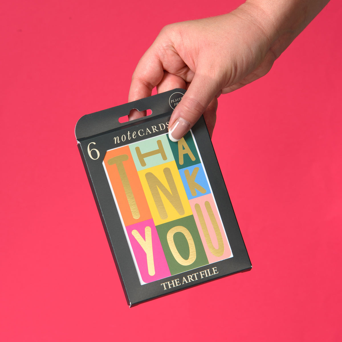 6 Notecard Pack - Thank You Rainbow Text | NCP03