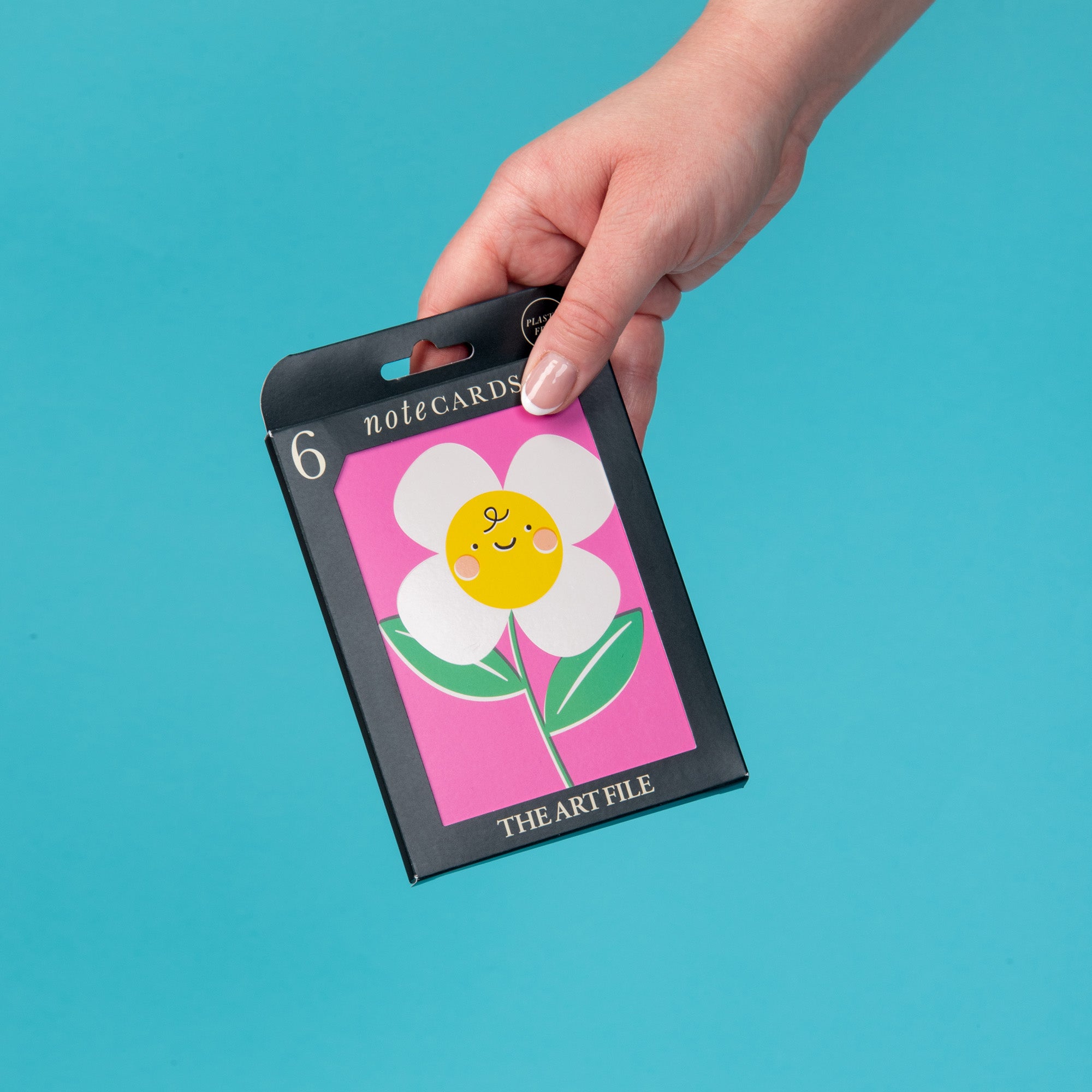 6 Notecard Pack - Happy Things Pink Flower | NCP12