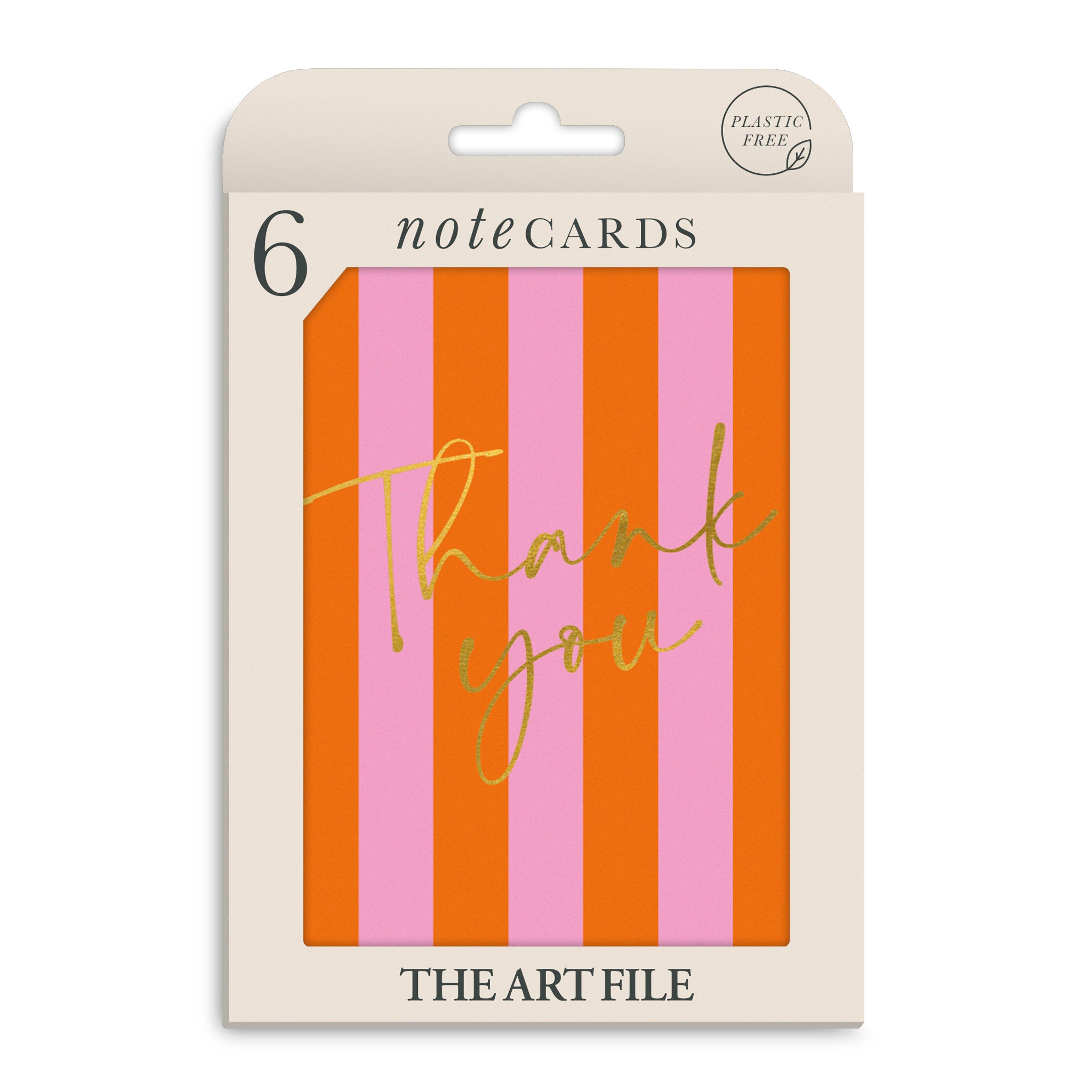 Gold Calligraphy Thank You Cards - Pack of 6 Notecards