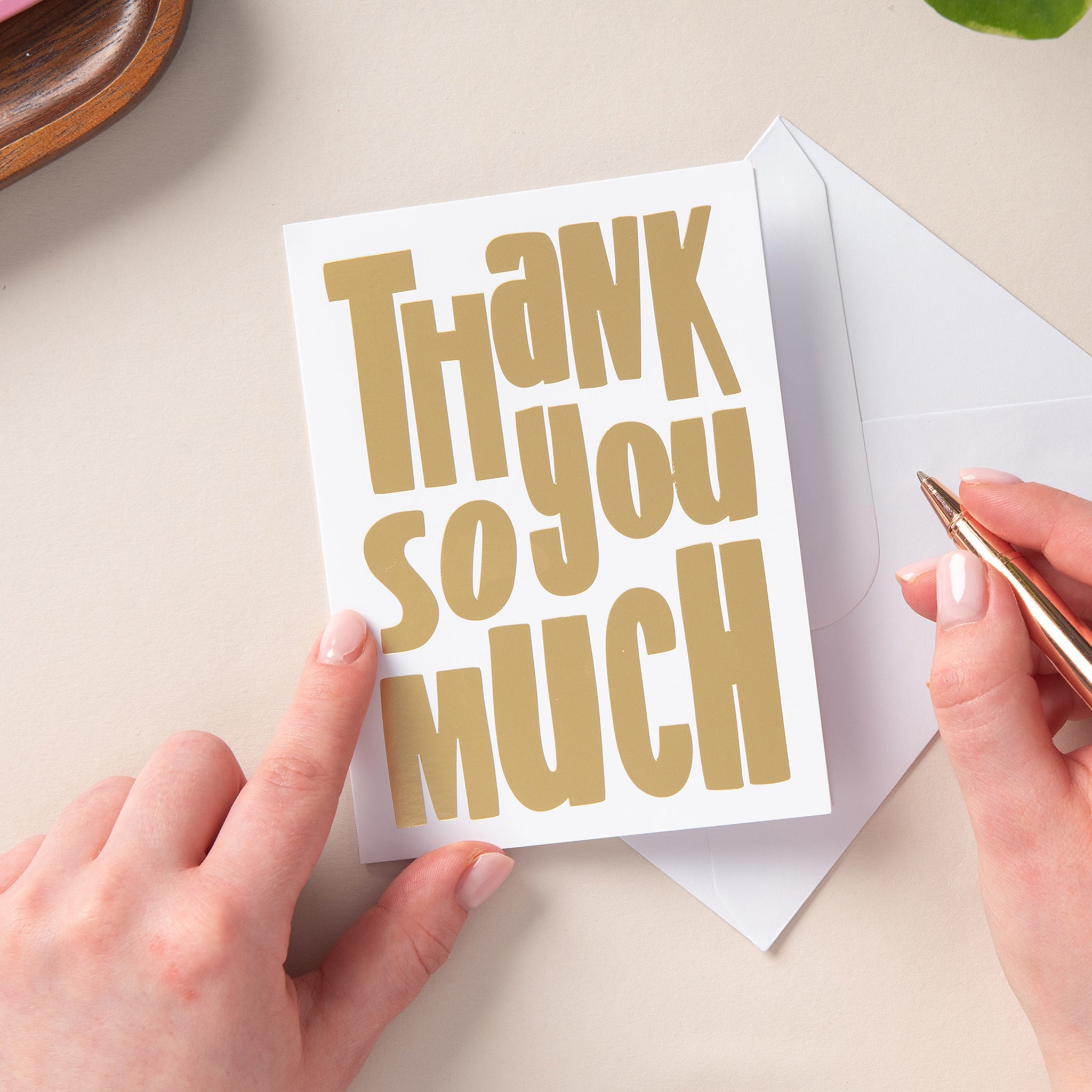 6 Notecard Pack - Thank You Gold Text | NCP17