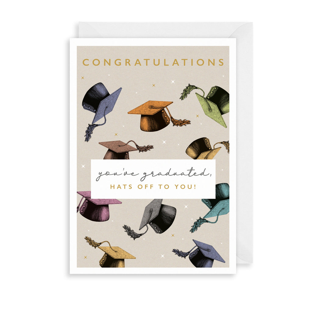 Graduation Hats Off Greetings Card The Art File