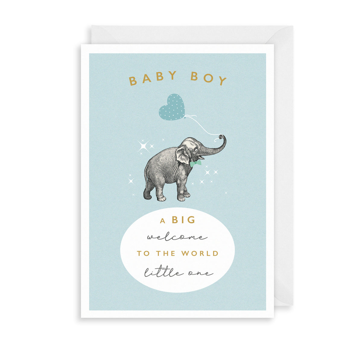 Elephant Baby Boy Greetings Card | The Art File, image size:1200x1200