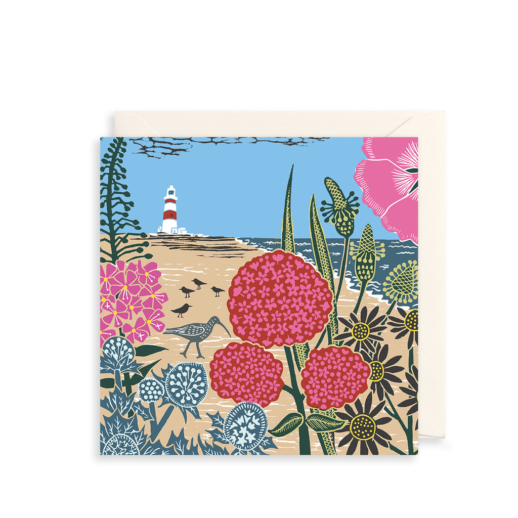 Beach & Lighthouse Greetings Card The Art File