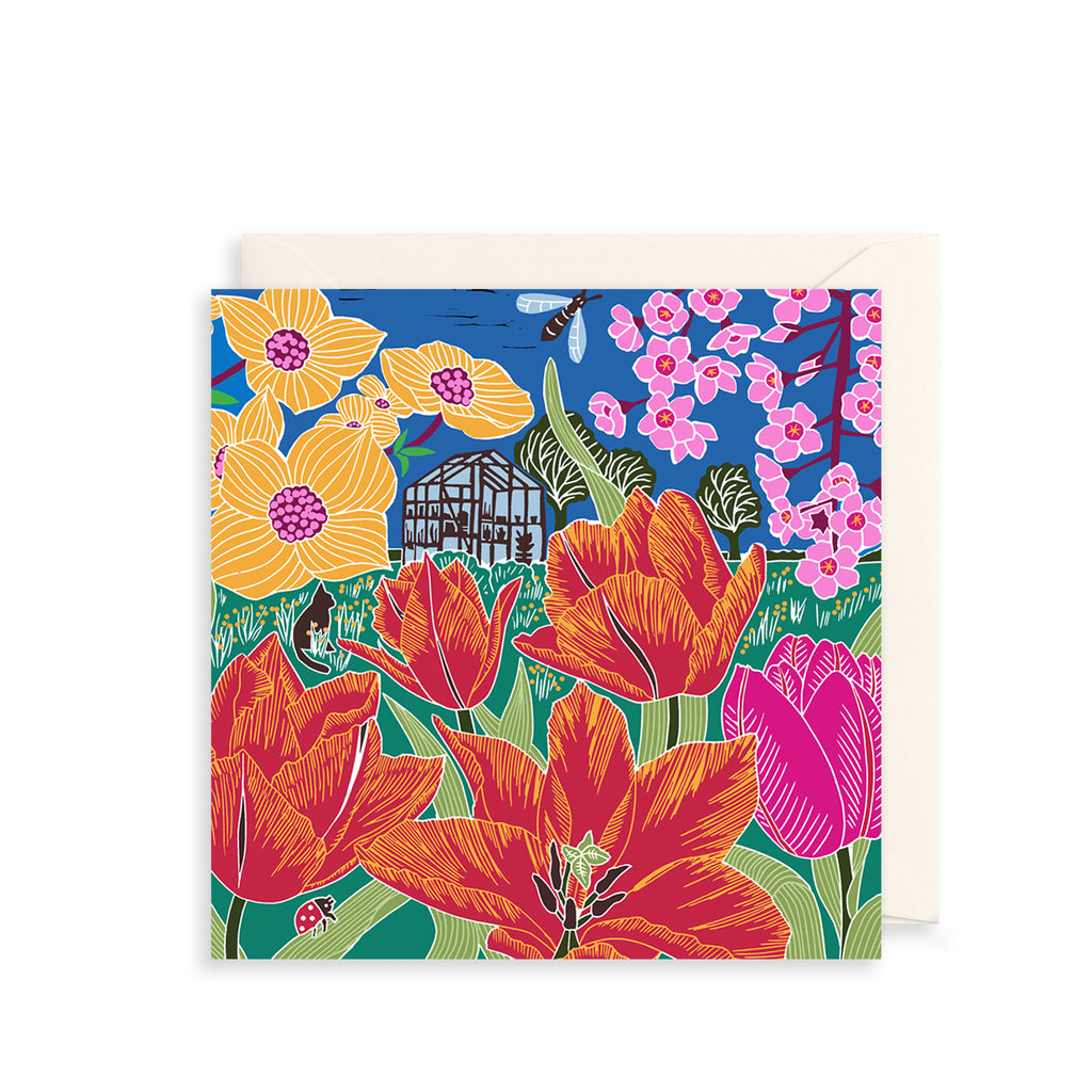Greenhouse Flowers Greetings Card The Art File