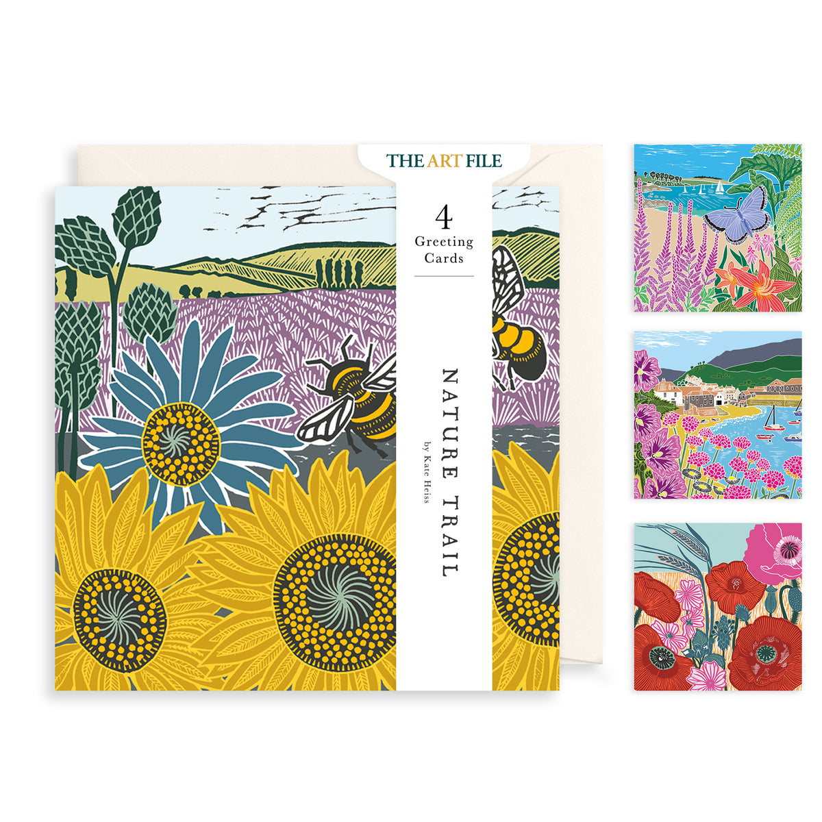 Nature Trail 4x Card Bundle | Nature Birthday Cards Pack, The Art File