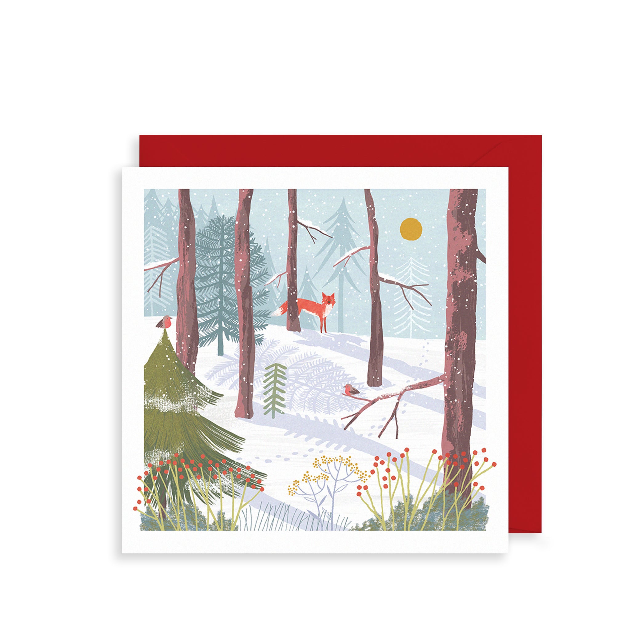 Winter Forest Fox Christmas Card