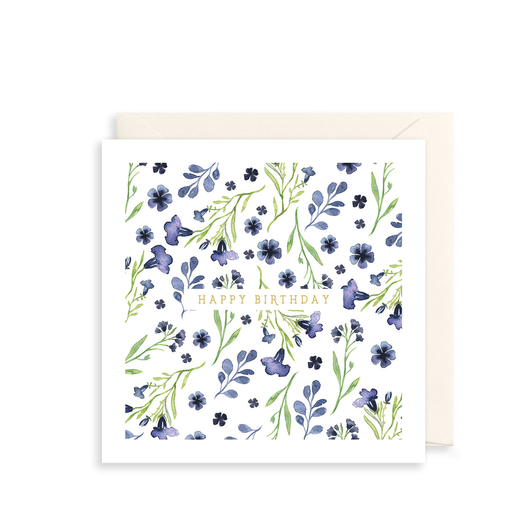 Blue Flowers Greetings Card The Art File