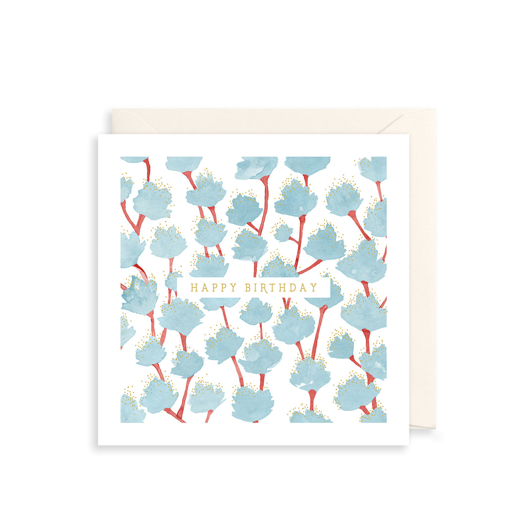Blue Leaves Greetings Card The Art File