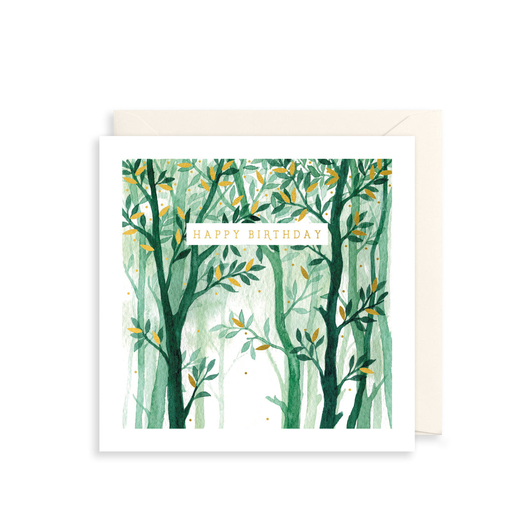 Green Trees Greetings Card The Art File
