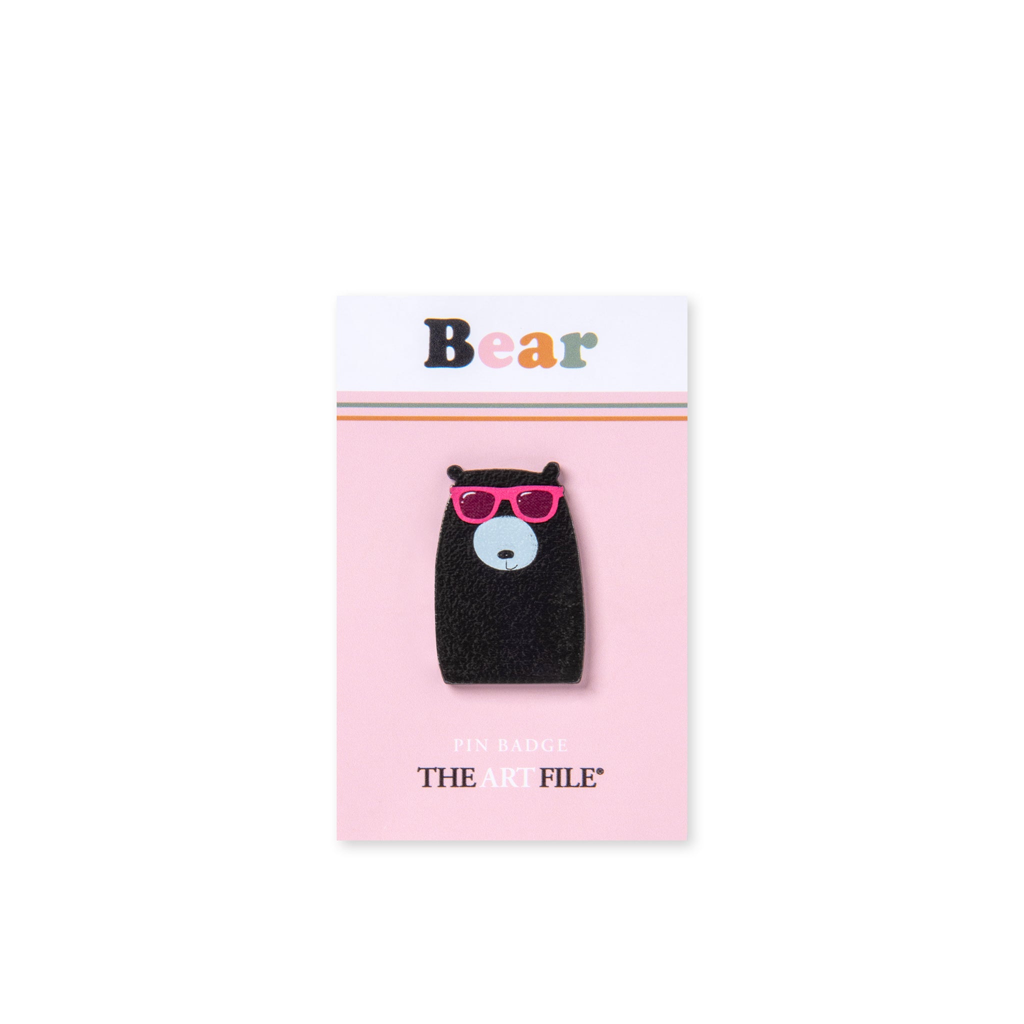 Glasses Bear Wooden Pin Badge