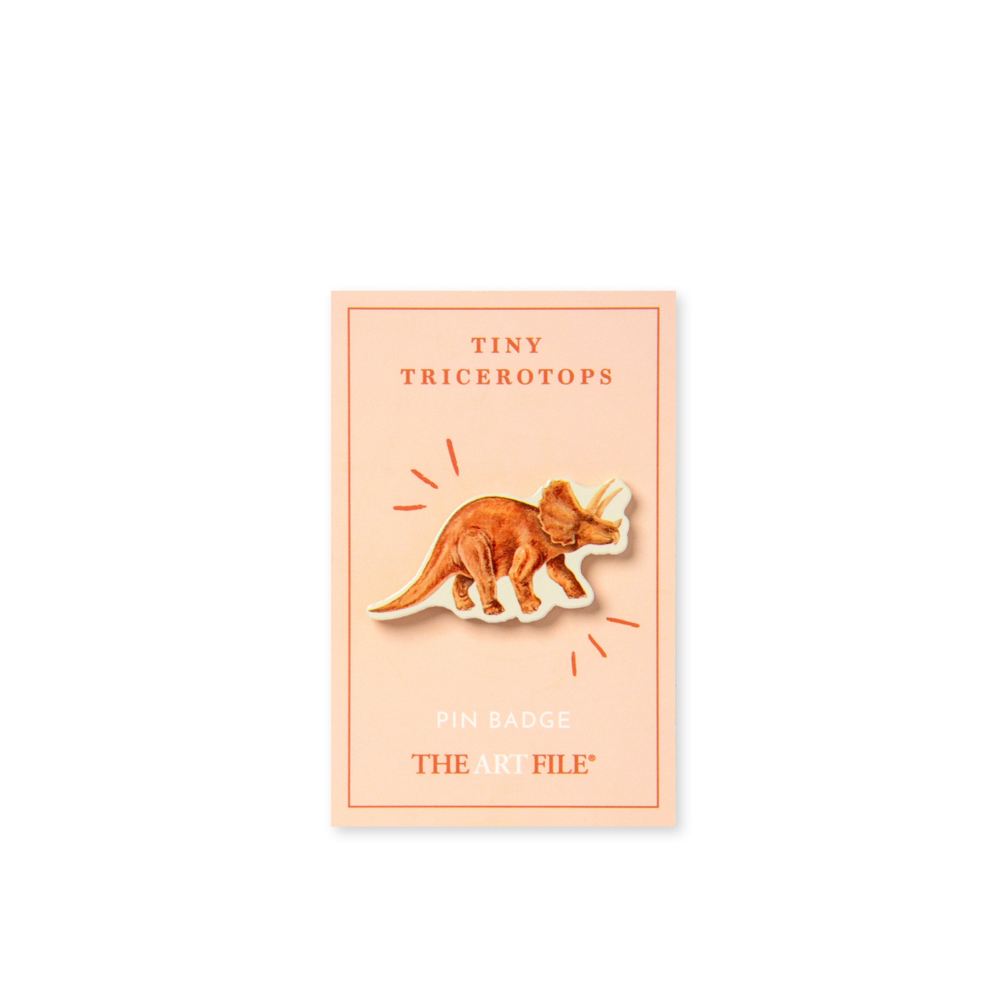 Triceratops Dinosaur Wooden Pin Badge