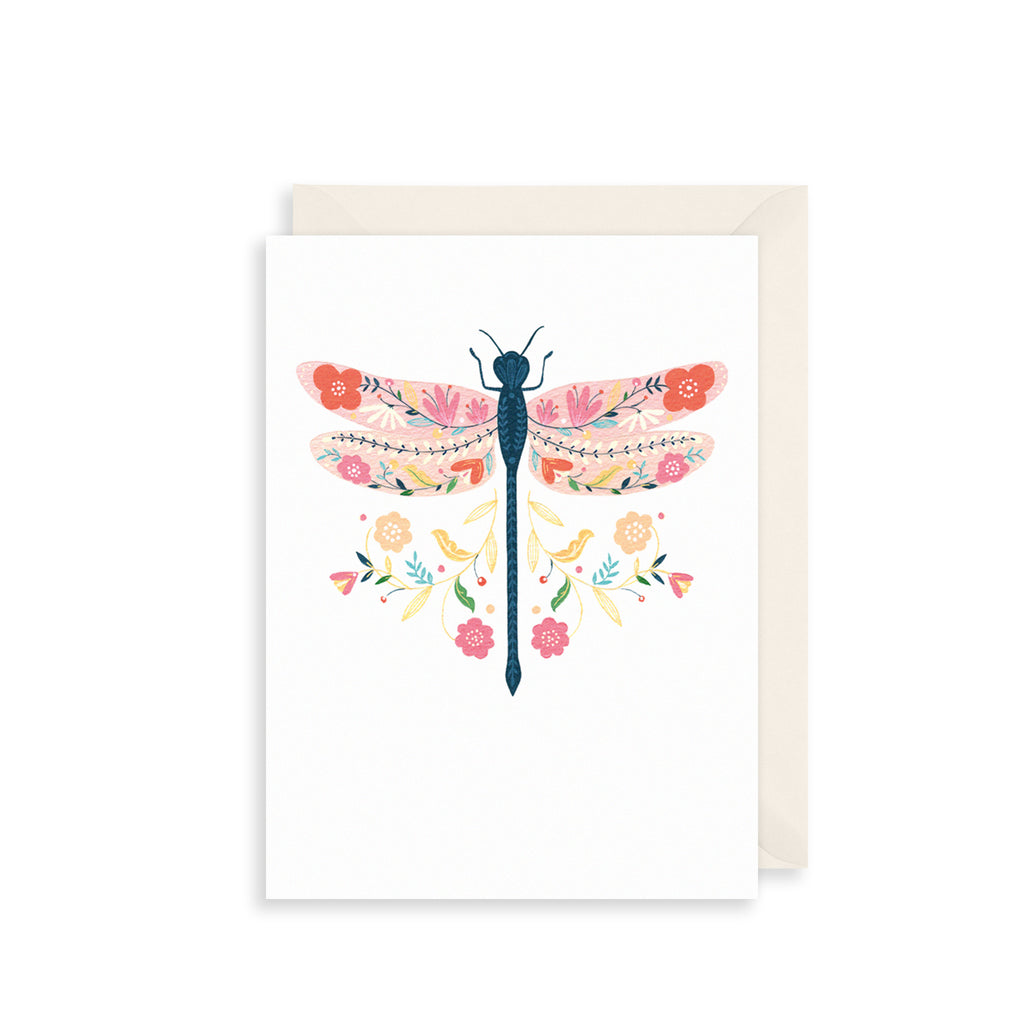 Pink Dragonfly Greetings Card The Art File