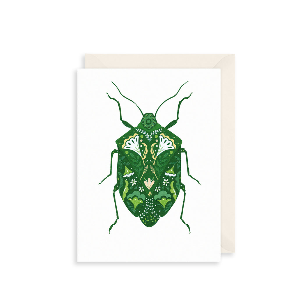 Green Beetle Greetings Card The Art File
