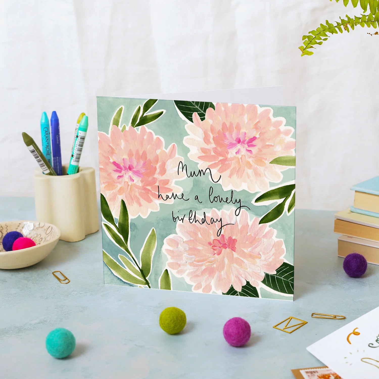 Dahlias Mum Birthday Card