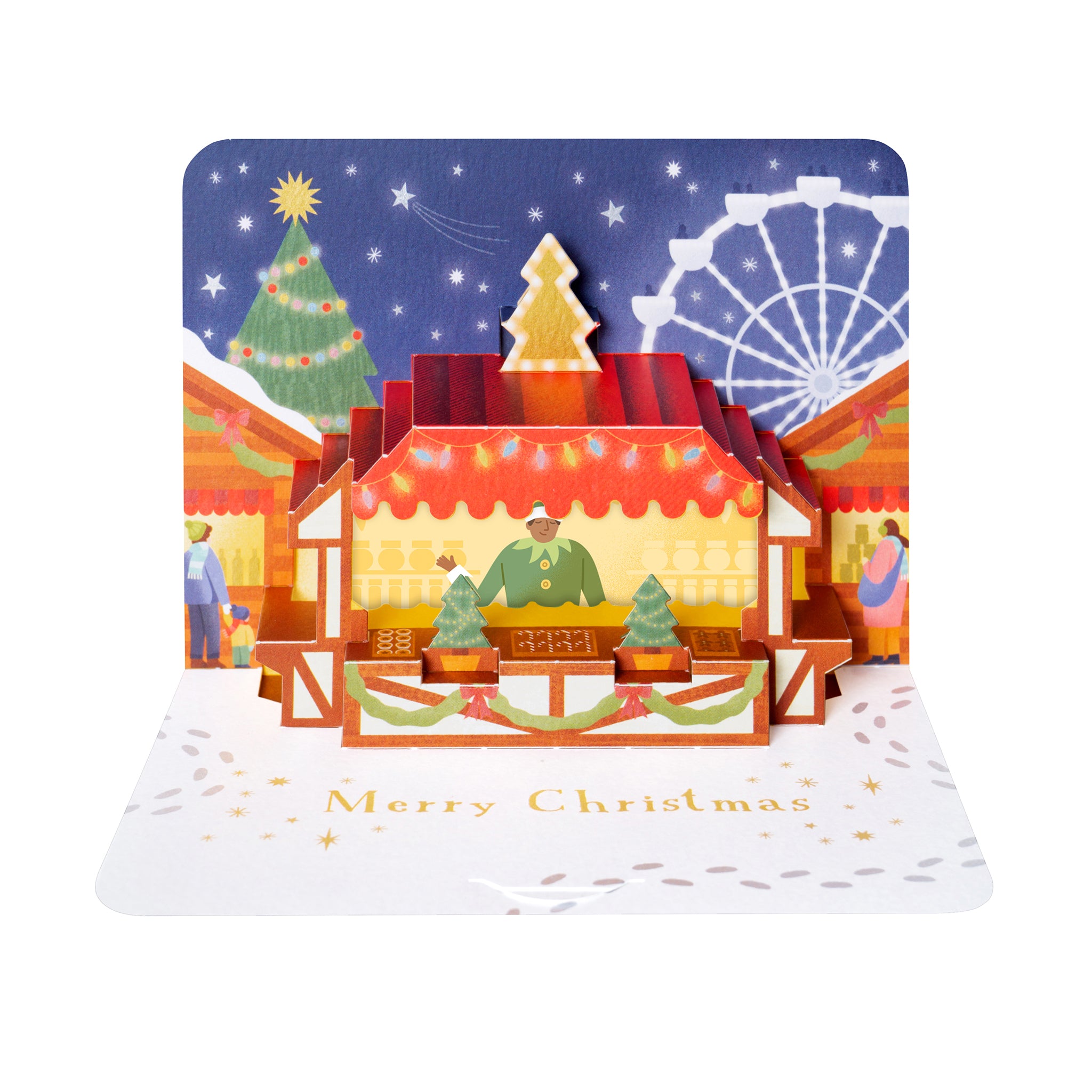 Winter Wonderland Market, Single 3D Christmas Card