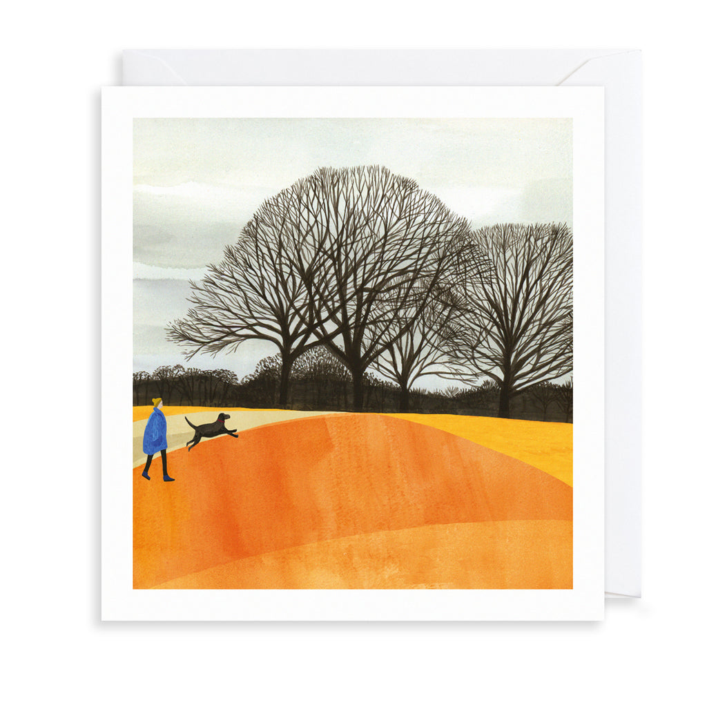 Autumnal Stroll Greetings Card The Art File