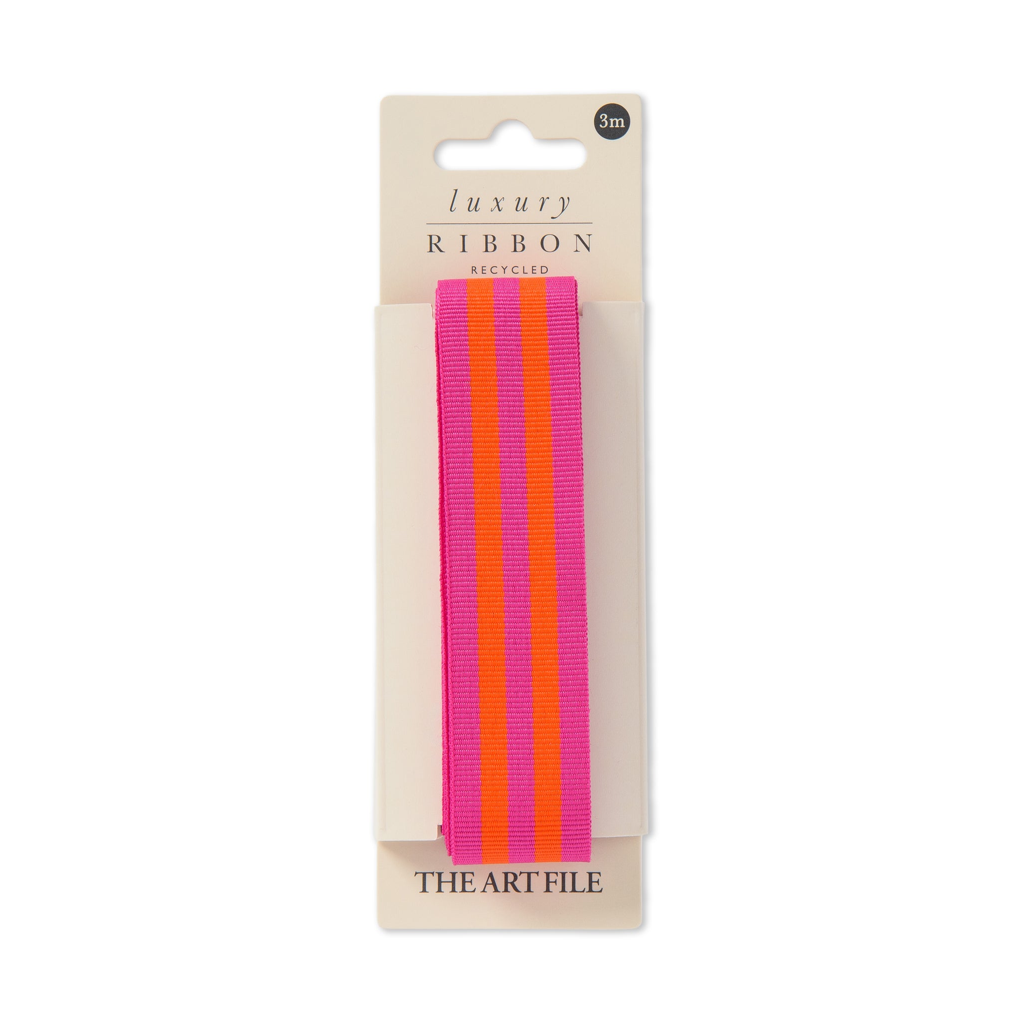 Pink and Orange 3m Striped Ribbon