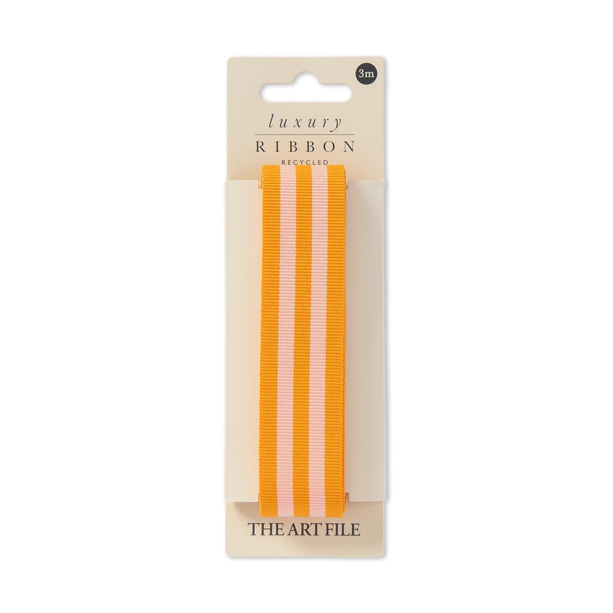 Orange and Peach 3m Striped Ribbon