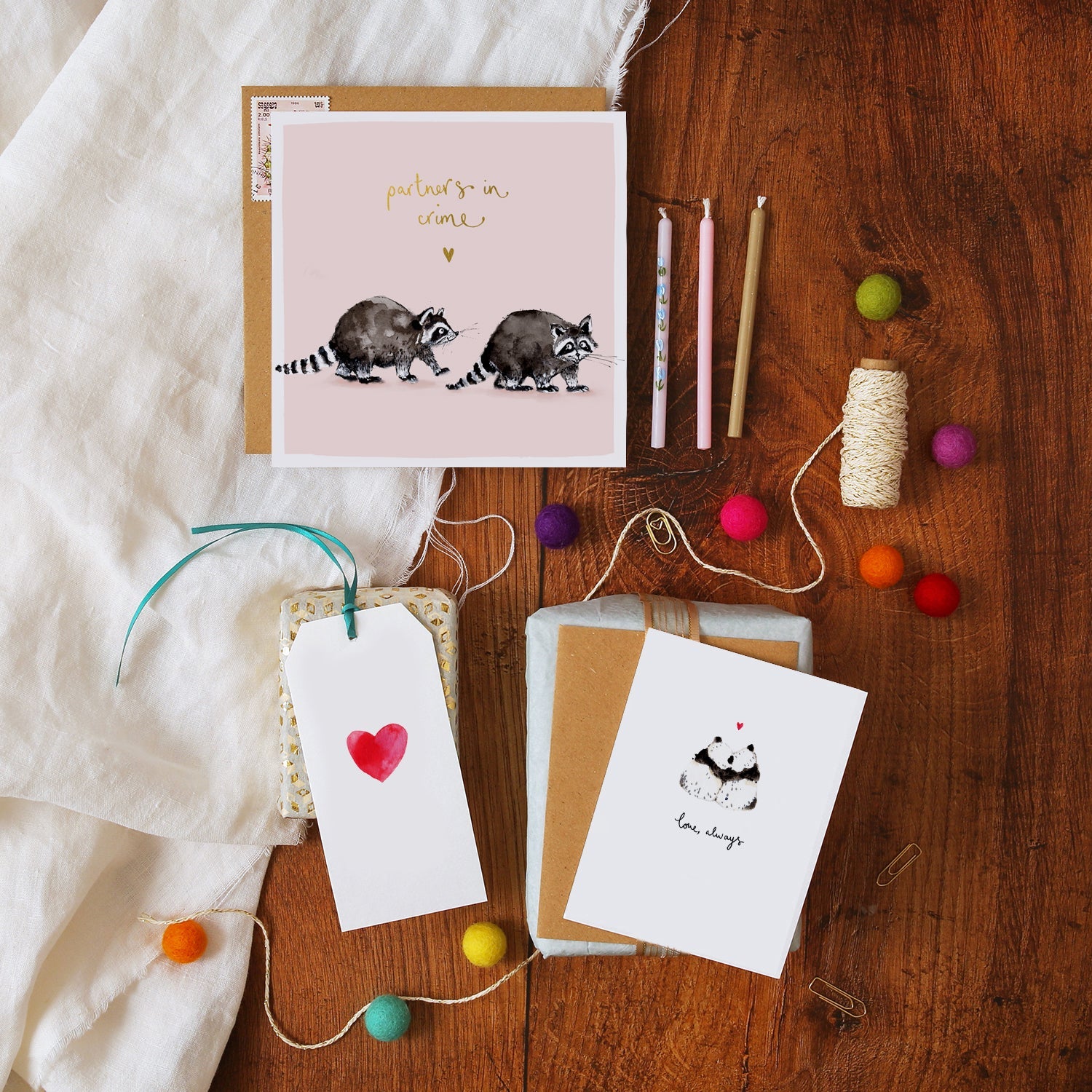 Raccoons Partners in Crime Card