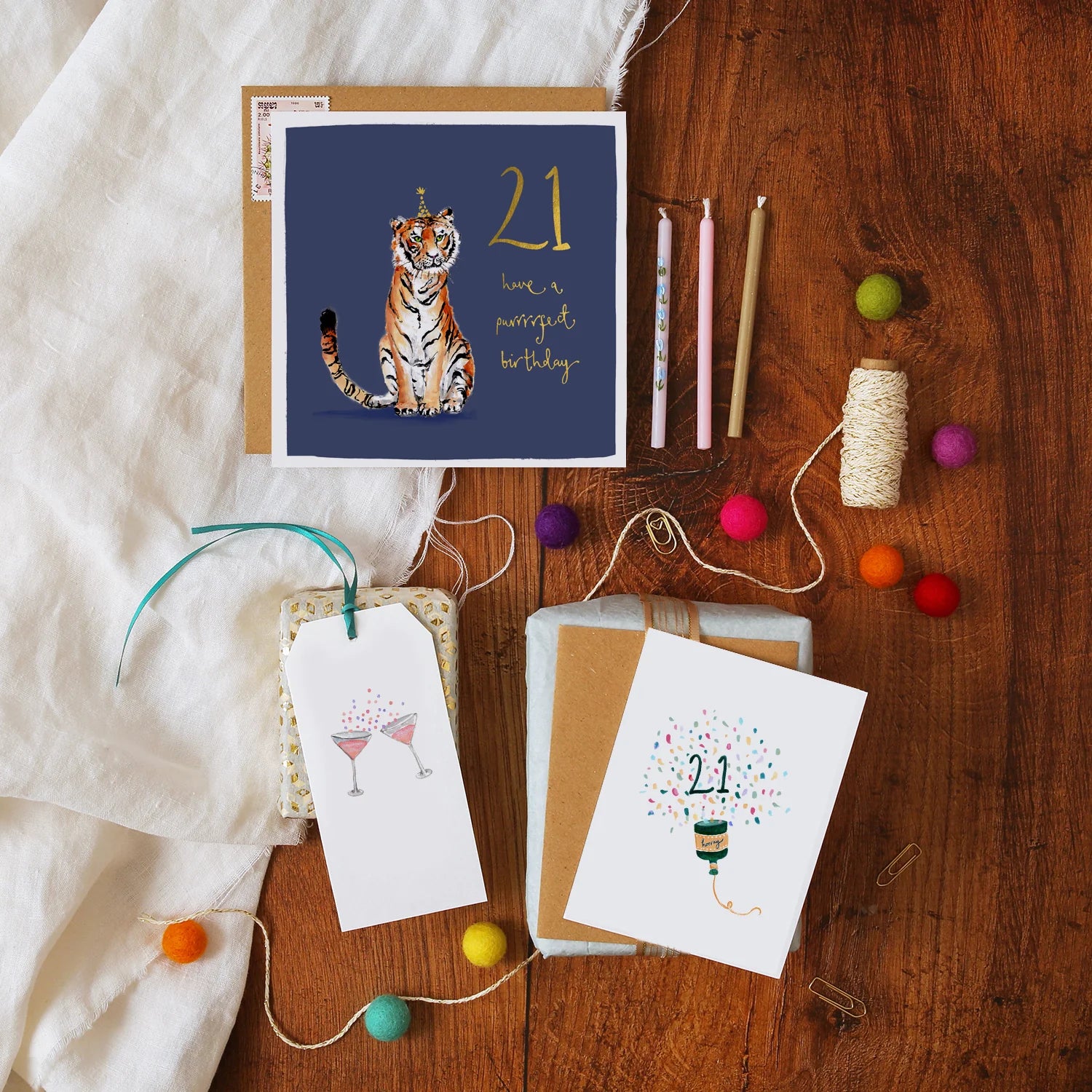 Tiger 21st Birthday Card