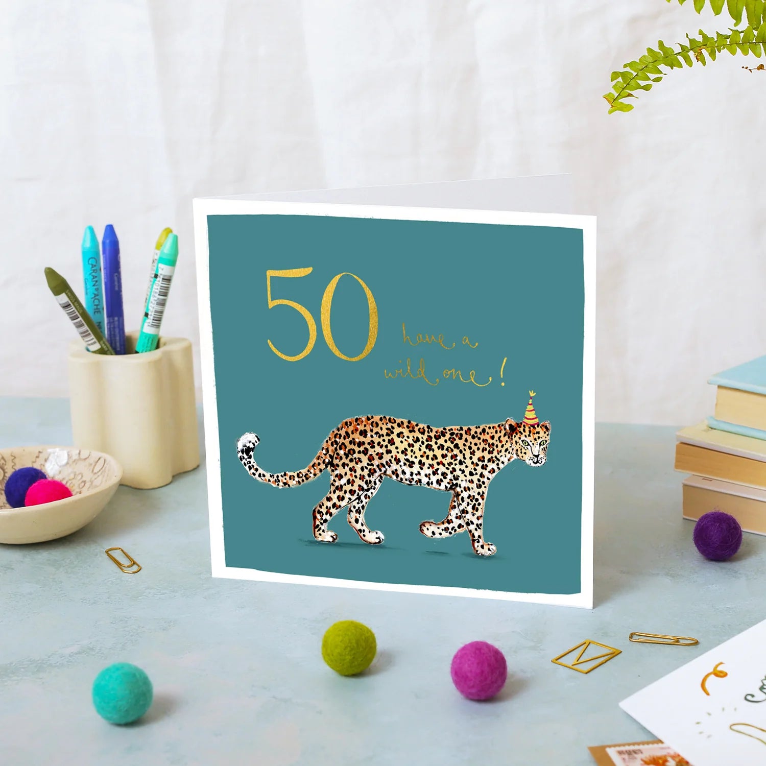Leopard 50th Birthday Card