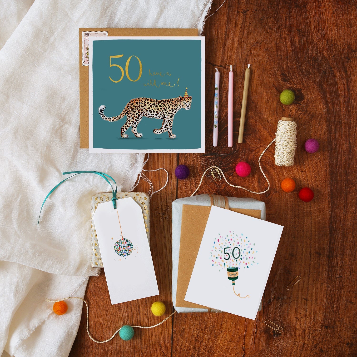 Leopard 50th Birthday Card