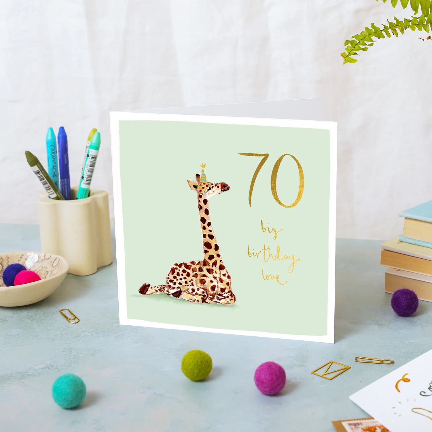 Giraffe 70th Birthday Card