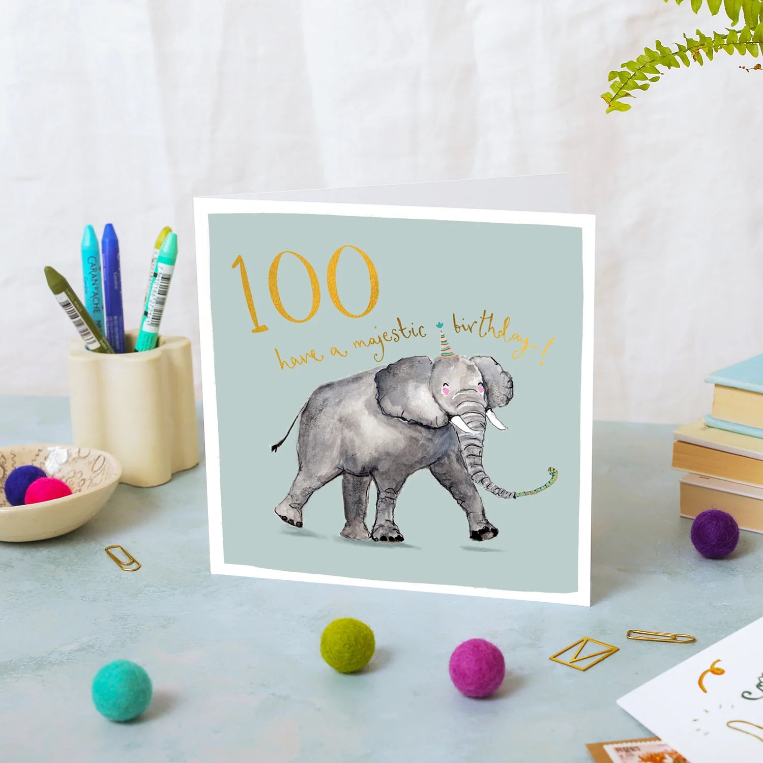 Elephant 100th Birthday Card