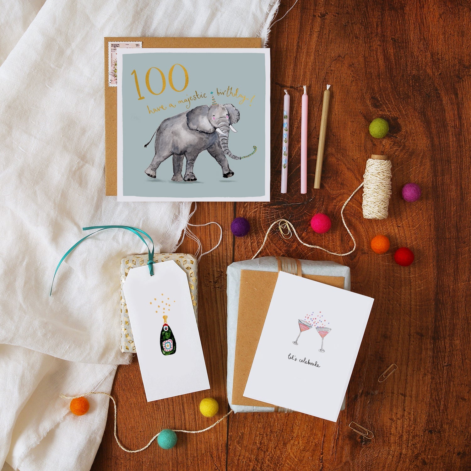 Elephant 100th Birthday Card