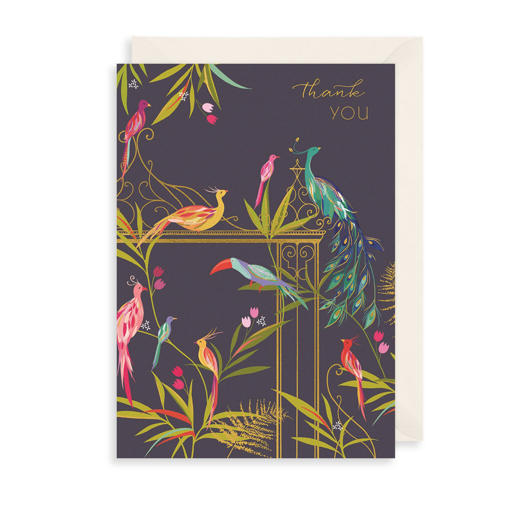 Thank You Flock Greetings Card The Art File
